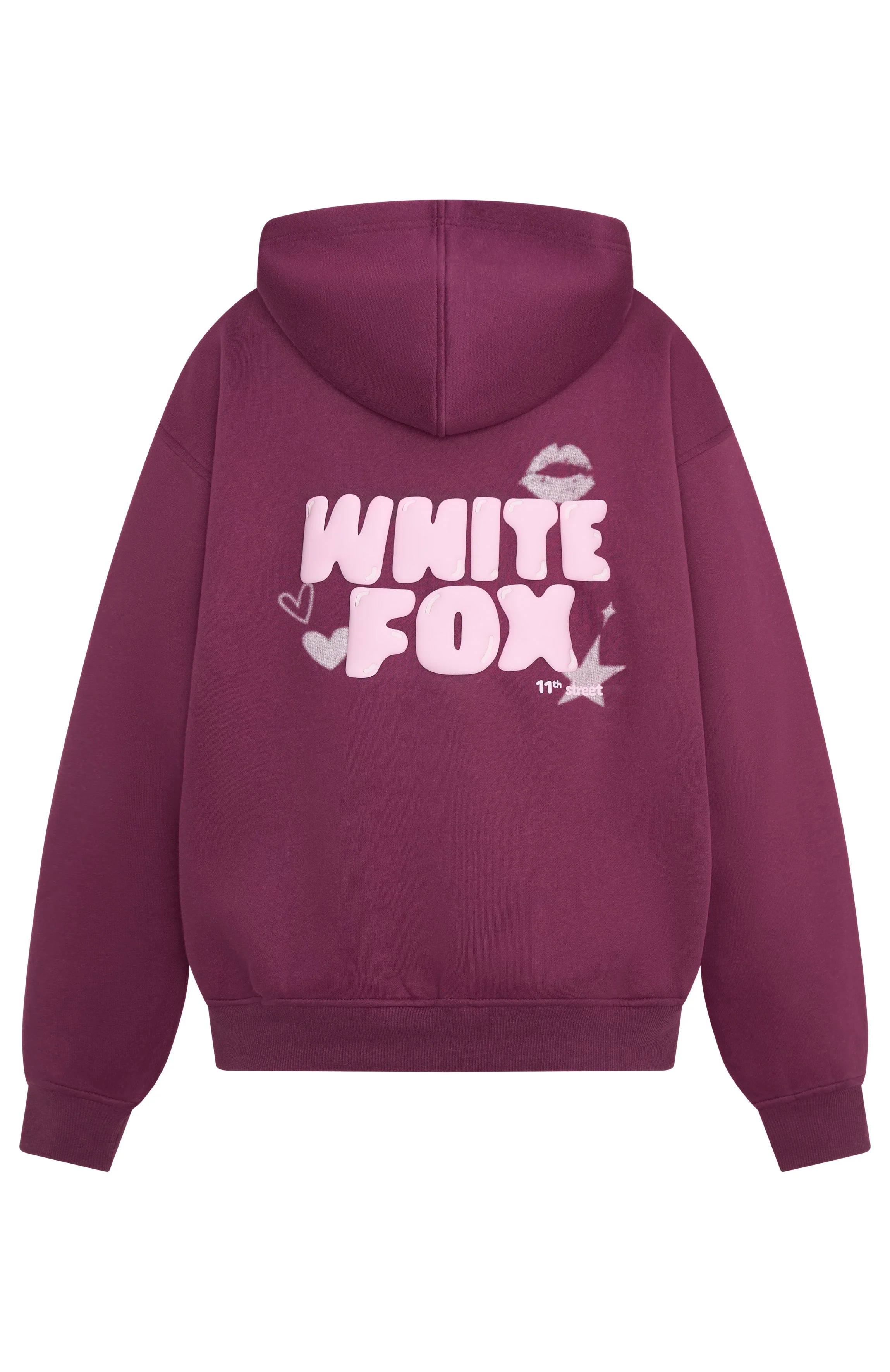 11th Street Sweet Kisses Oversized Hoodie Very Berry