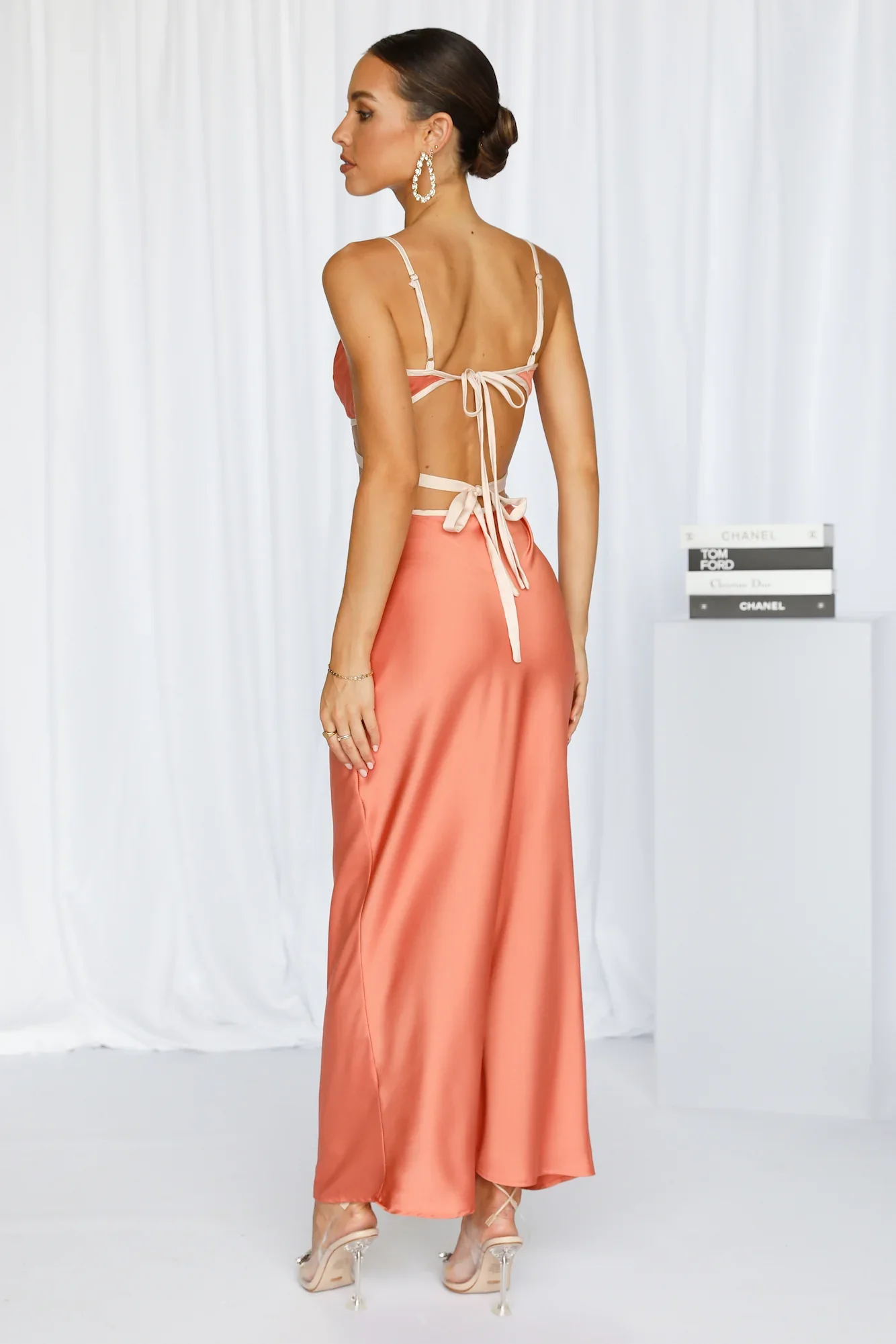 Imaginary Nights Midi Dress Coral