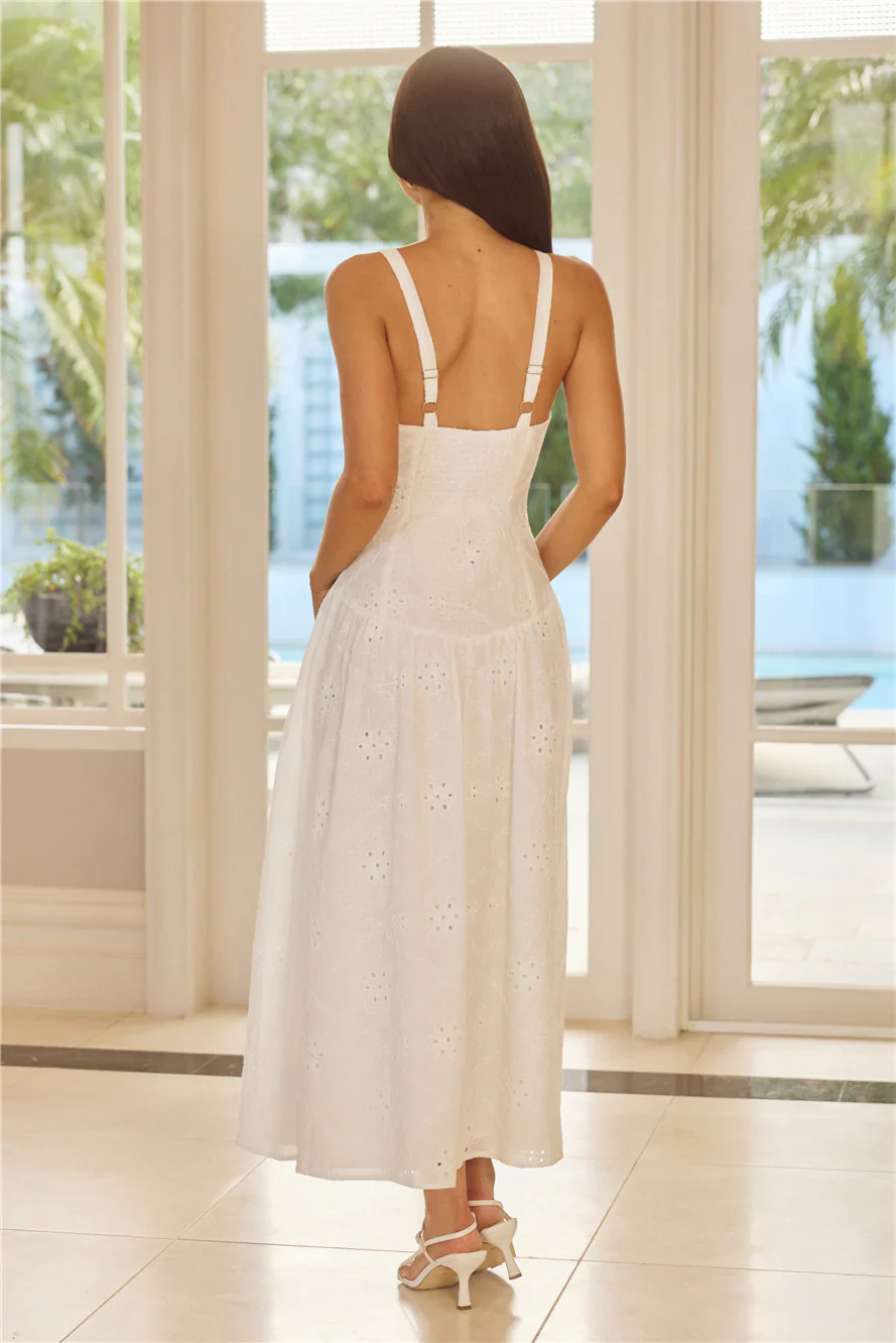 Jasmine Jewel Embroidered Maxi Dress White