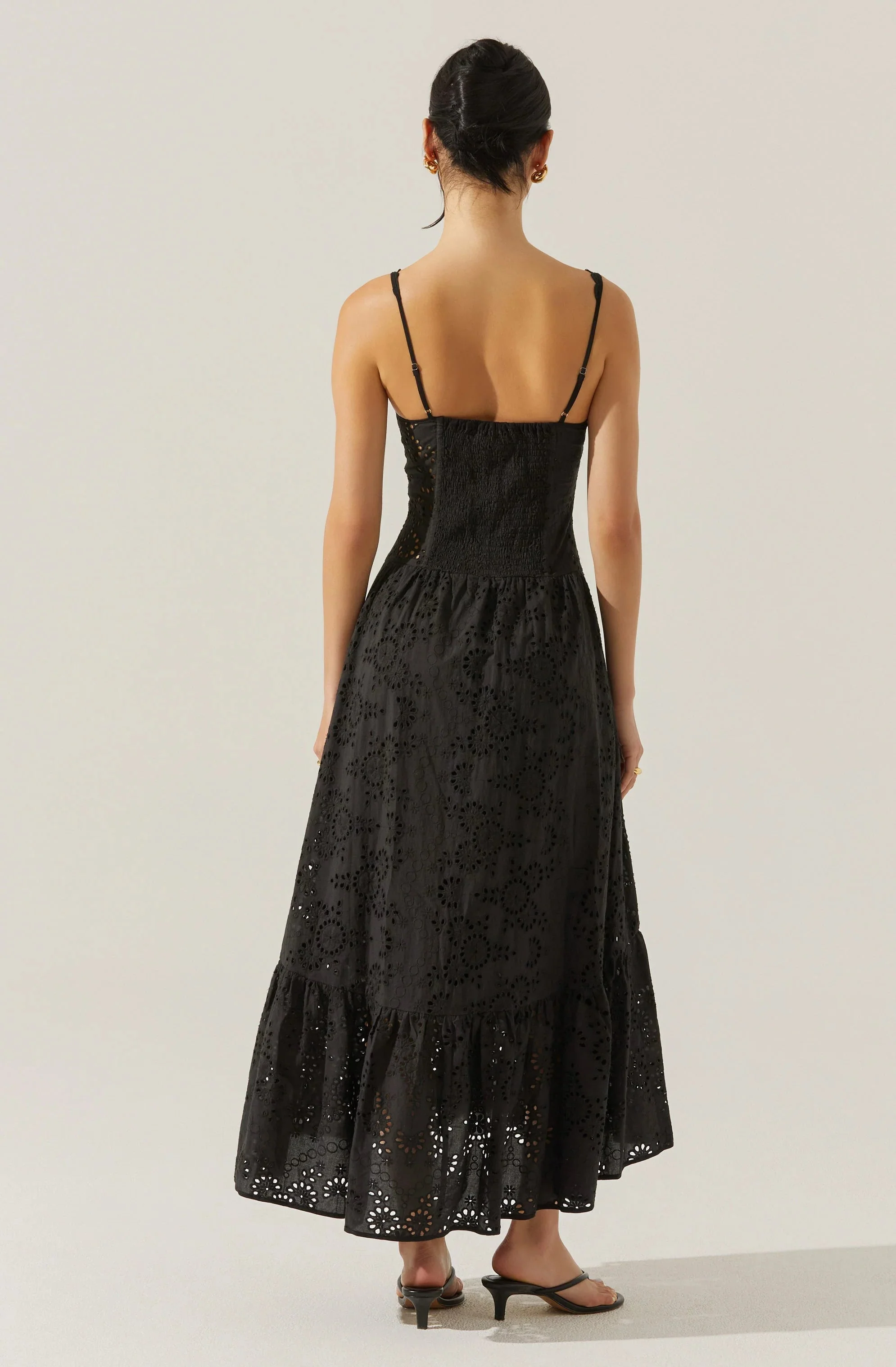 Yamila Eyelet Corset Midi Dress