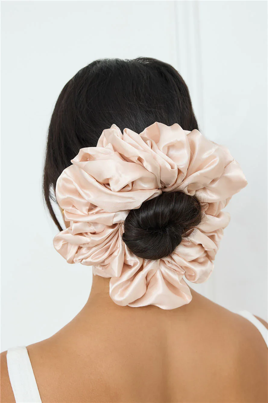 Jumbo Sleep Silk/Satin Scrunchie Champagne