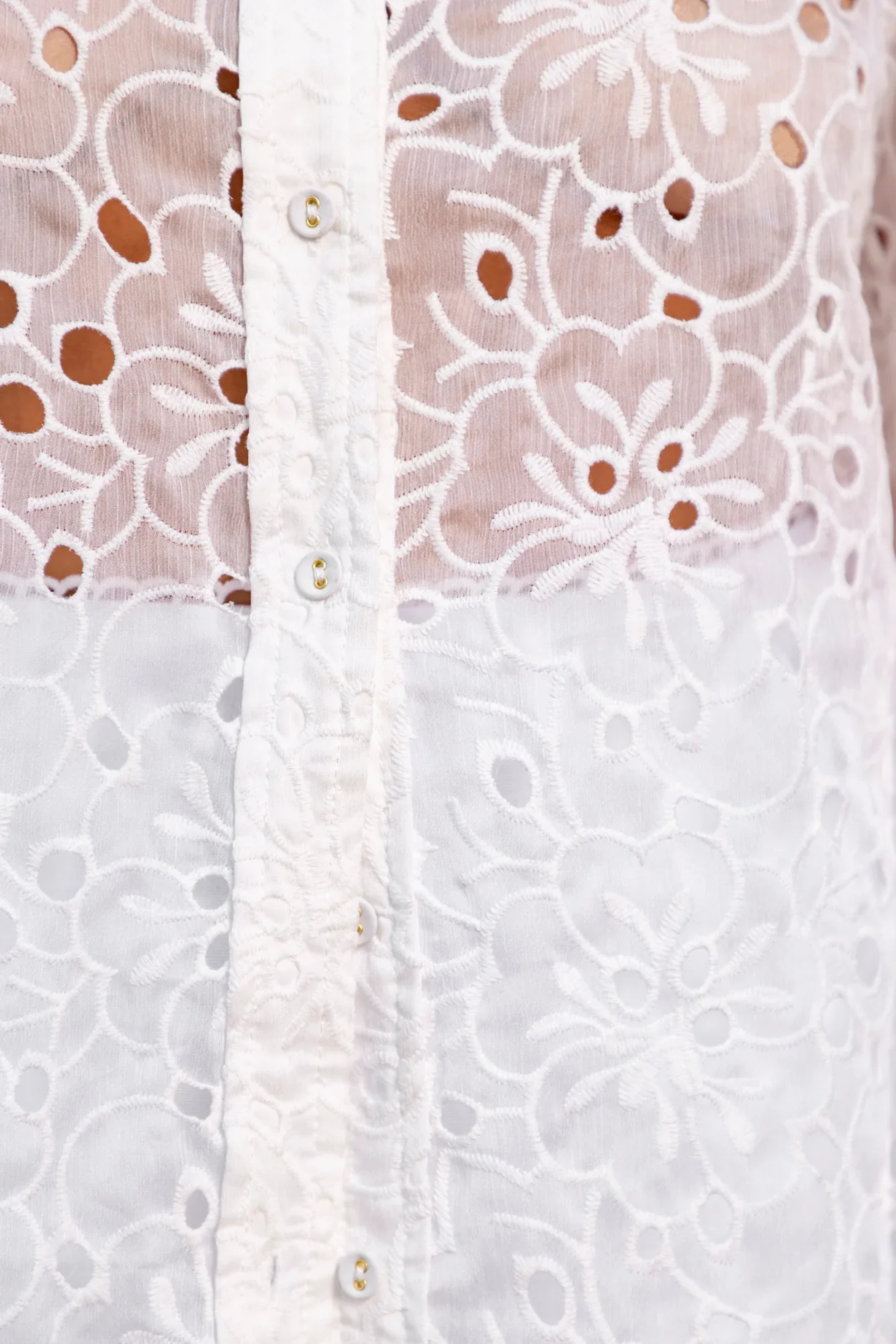 Island Whisper Embroidered Long Sleeve Shirt White