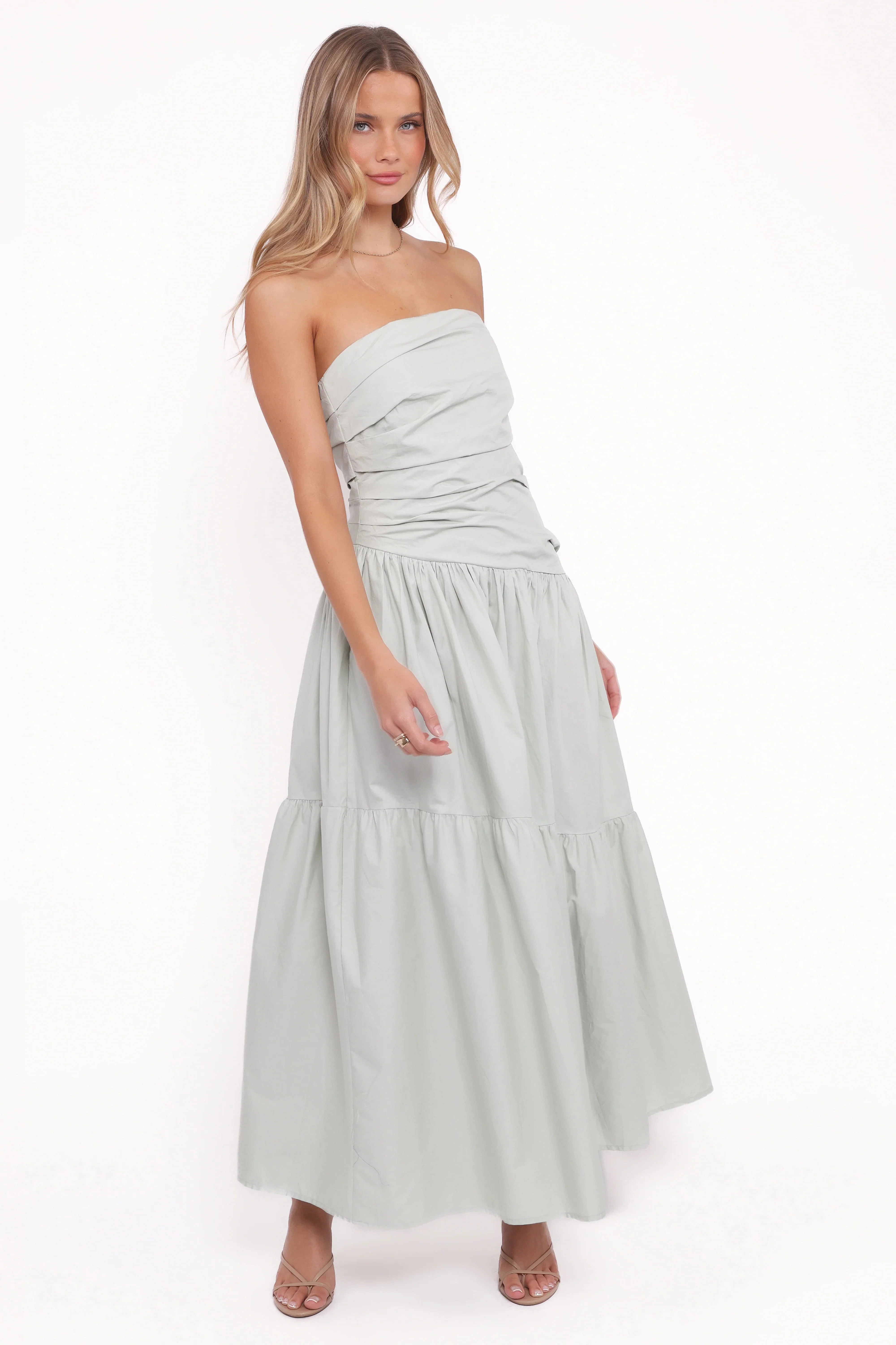 Blanche Strapless Maxi Dress - Mint