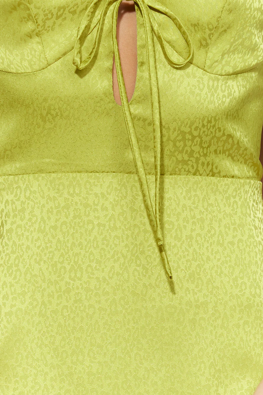 Her Best Satin Mini Dress Green