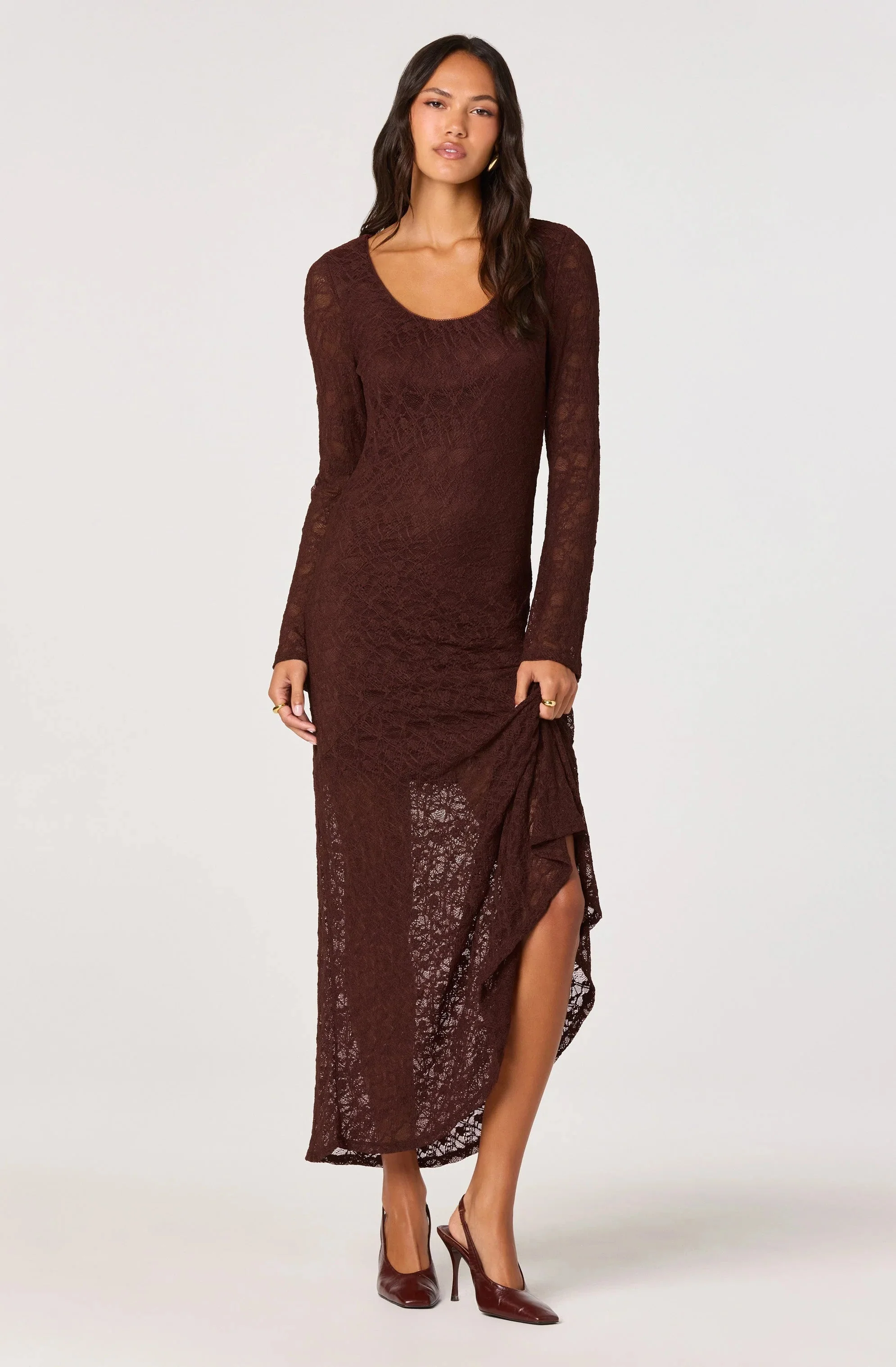 Long Sleeve Lace Maxi Dress