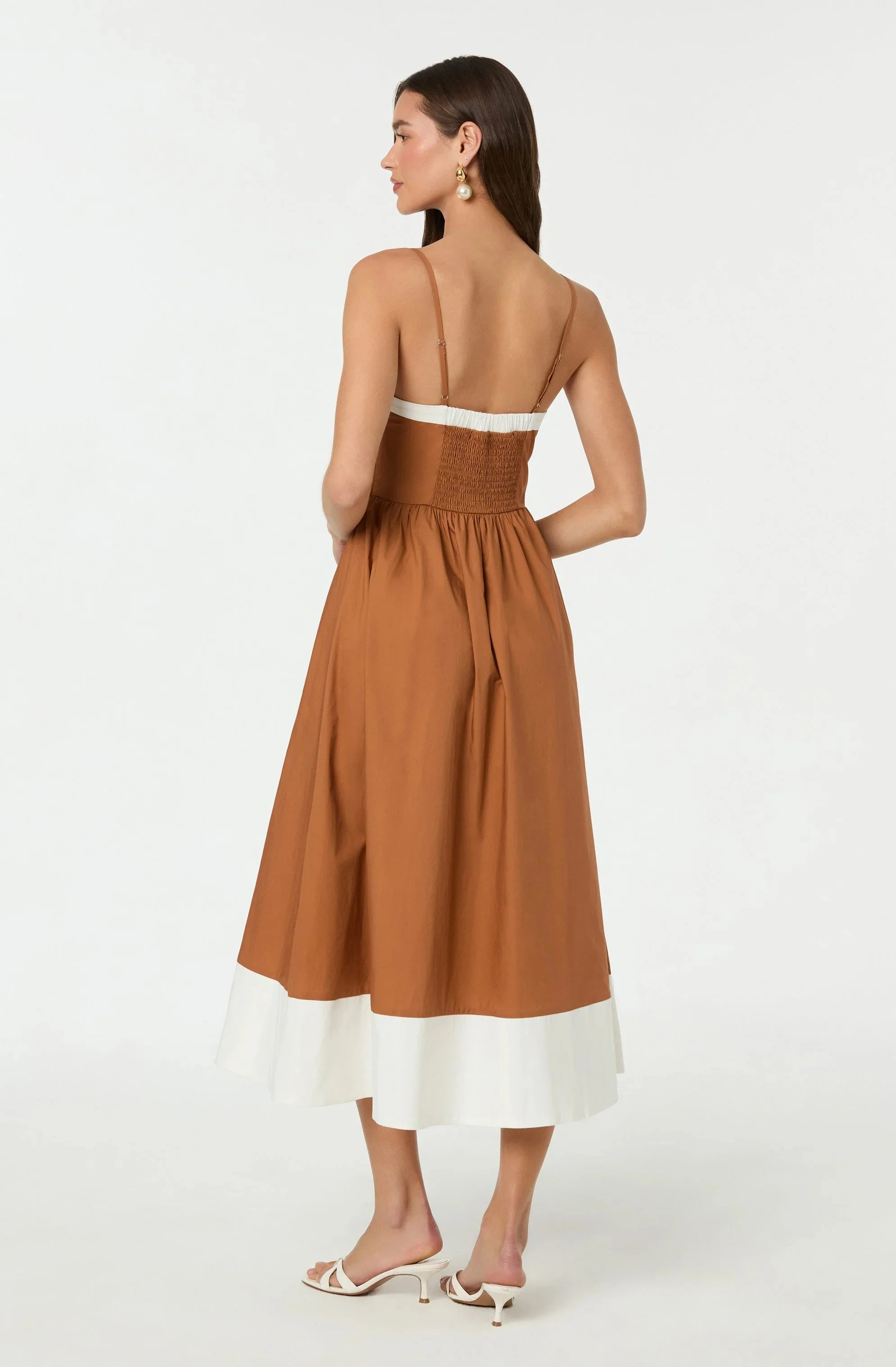 Contrast Sweetheart Midi Dress