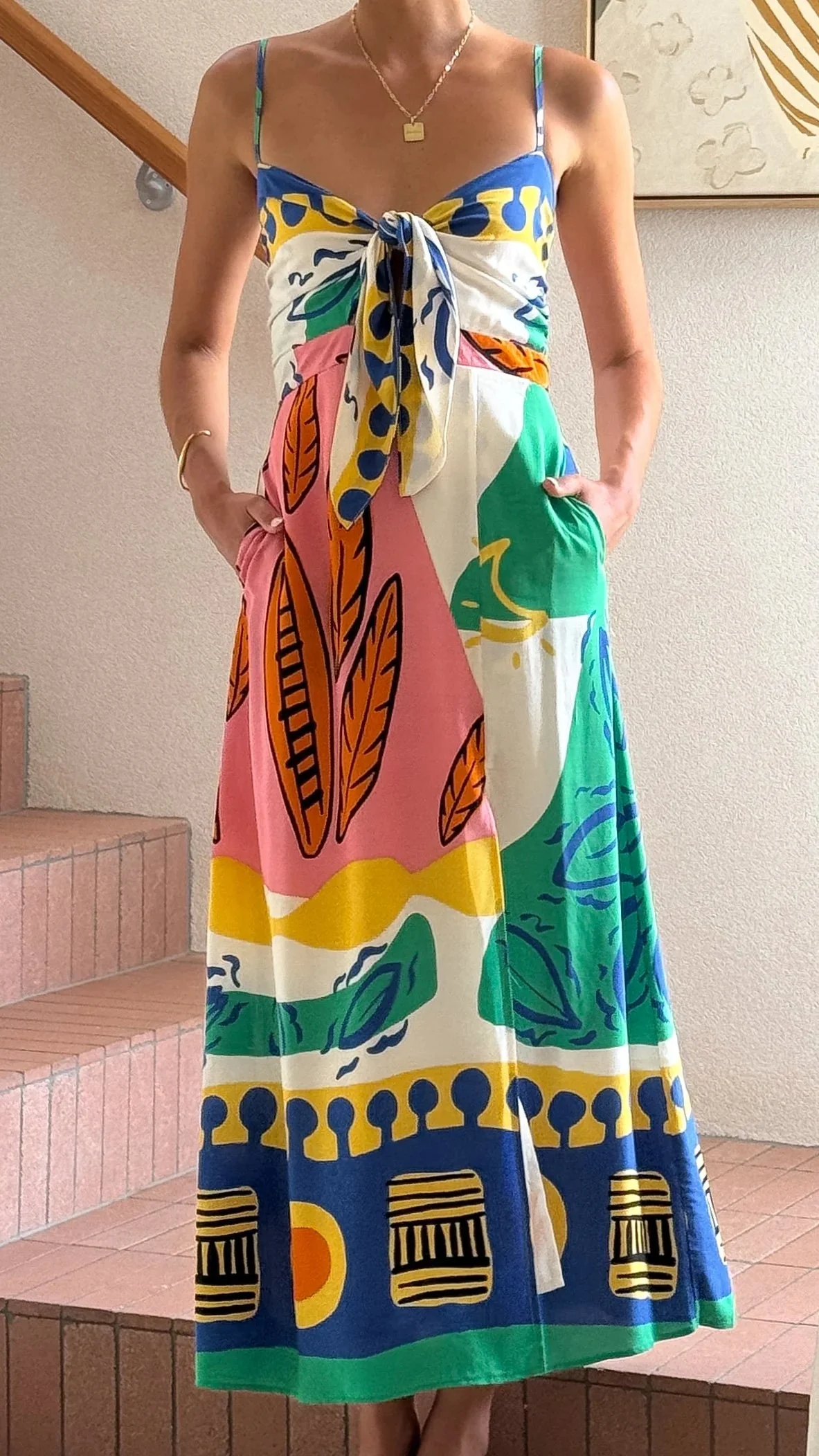 Shahar Maxi Dress - Green Print