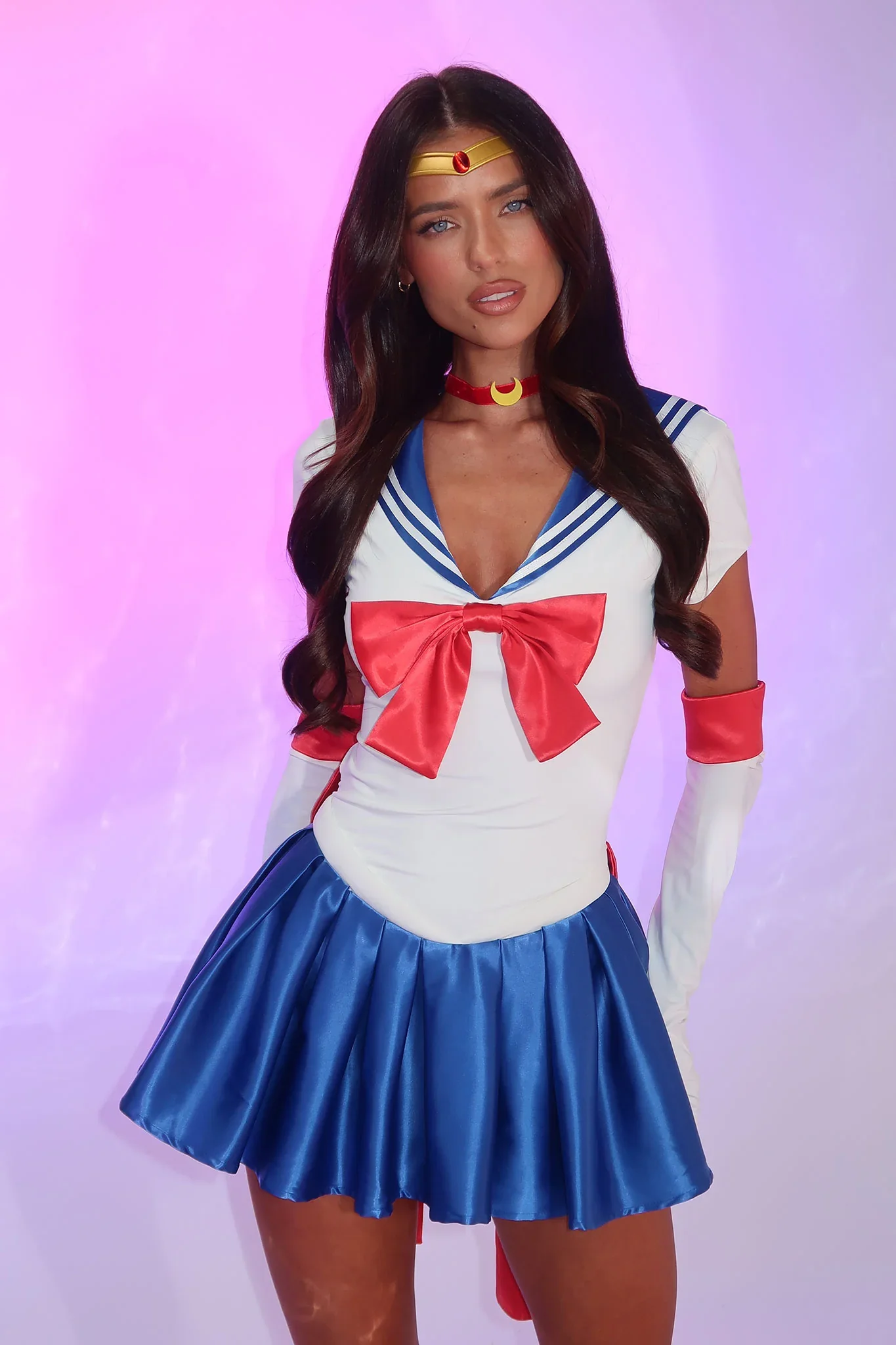 Moonlight Justice 2 Piece Set - White/Blue