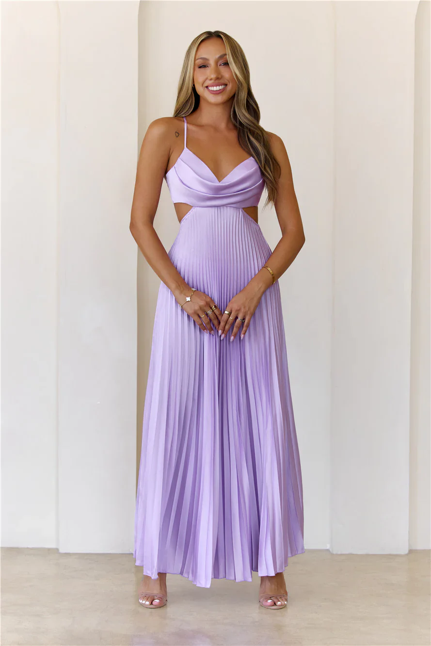 In My Prime Satin Maxi Dress Lilac