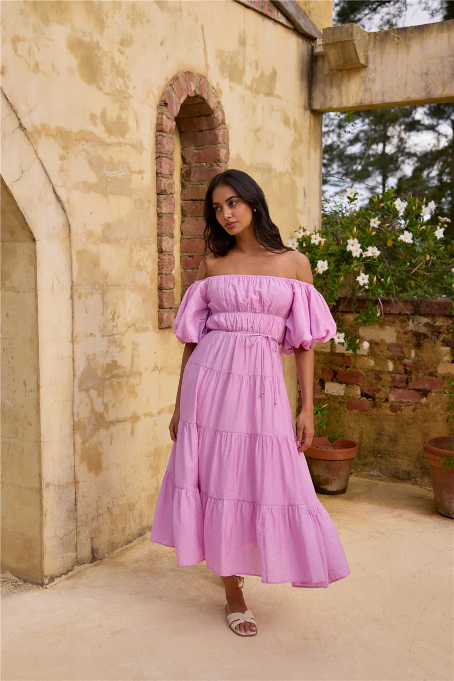 Lush Petal Maxi Dress Pink