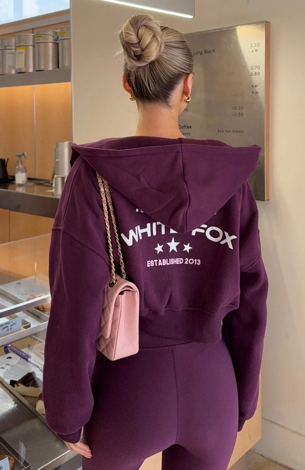 Love For The Game Cropped Zip Hoodie Plum