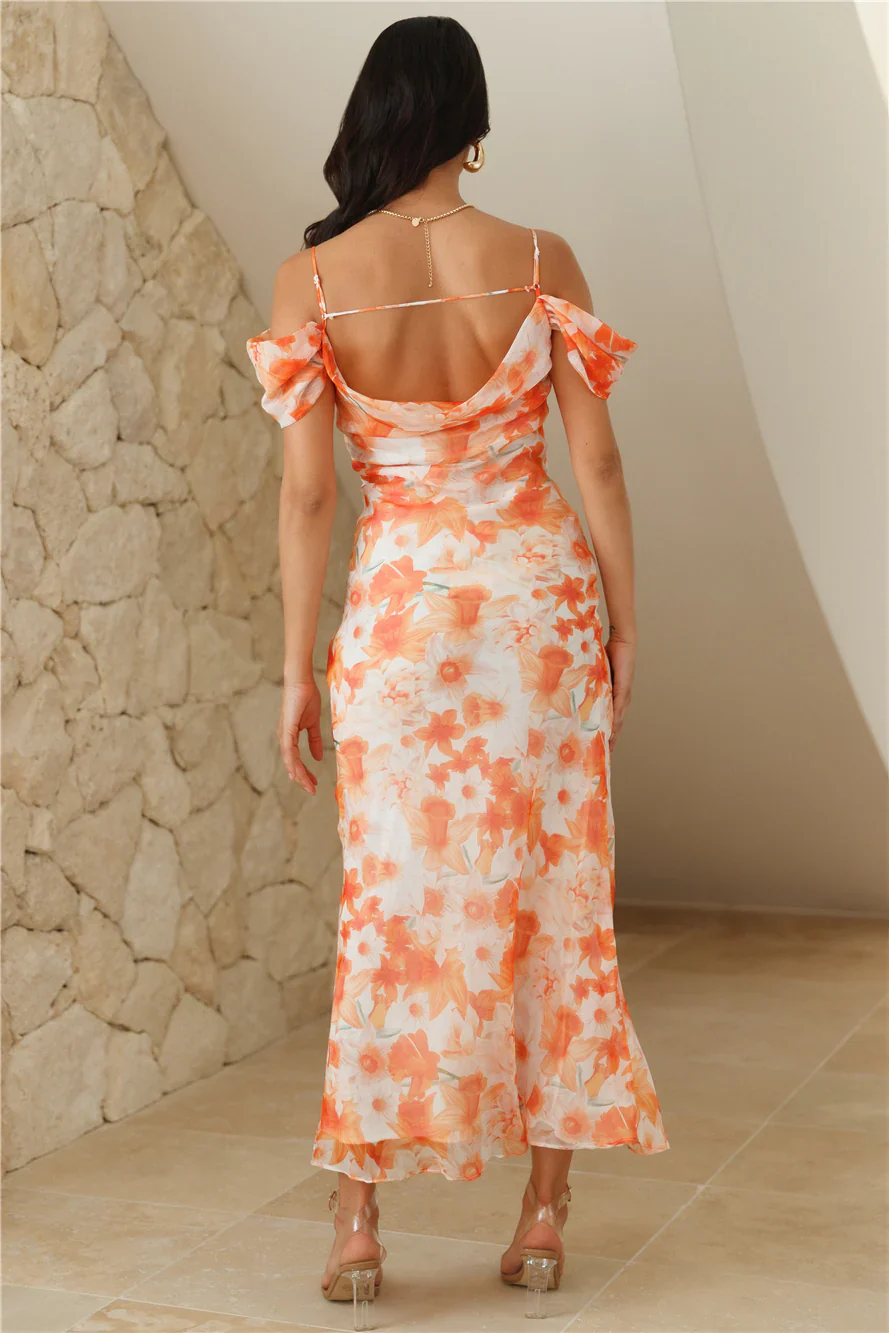 Kissed By You Midi Dress Orange