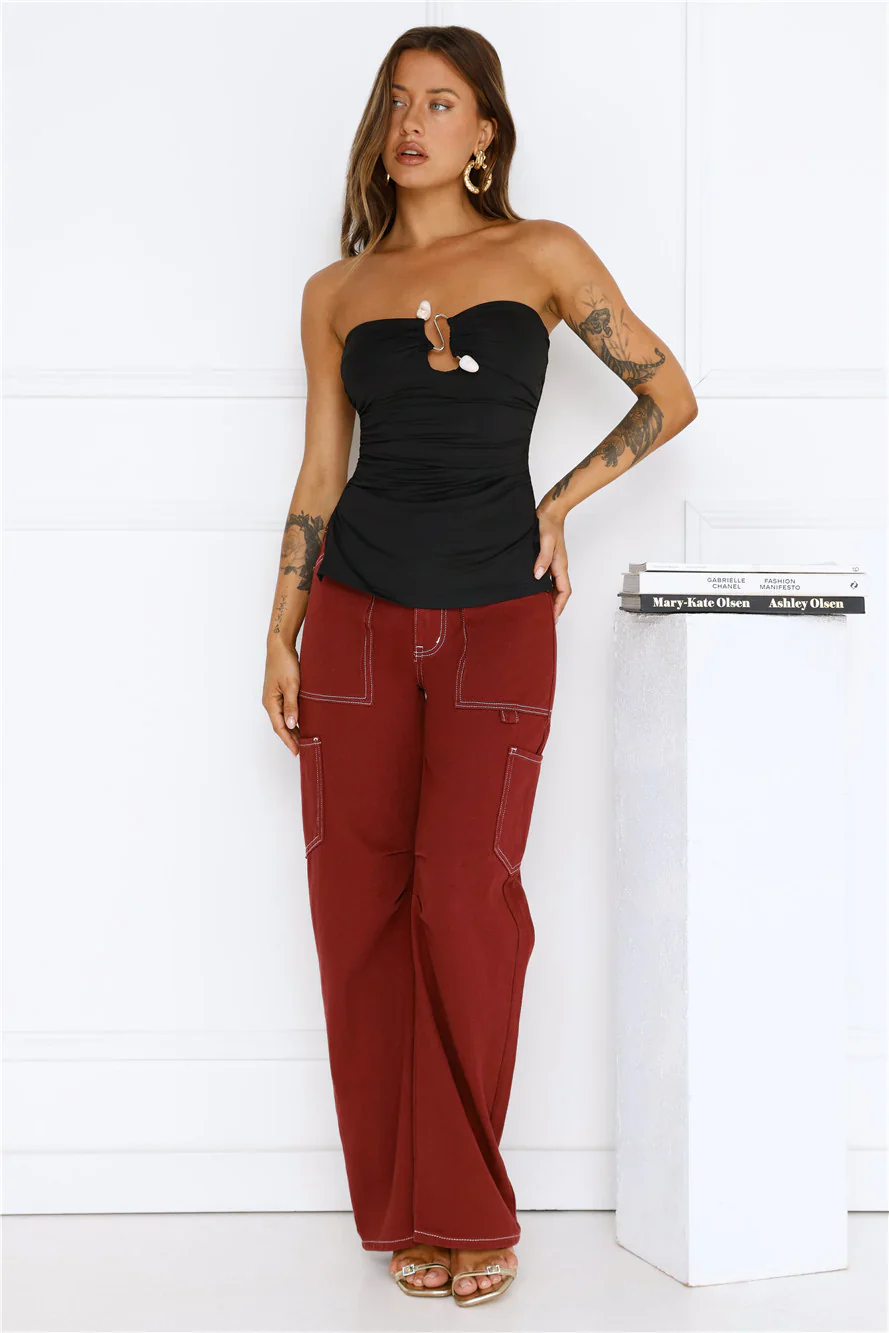 Island Heatwave Strapless Top Black