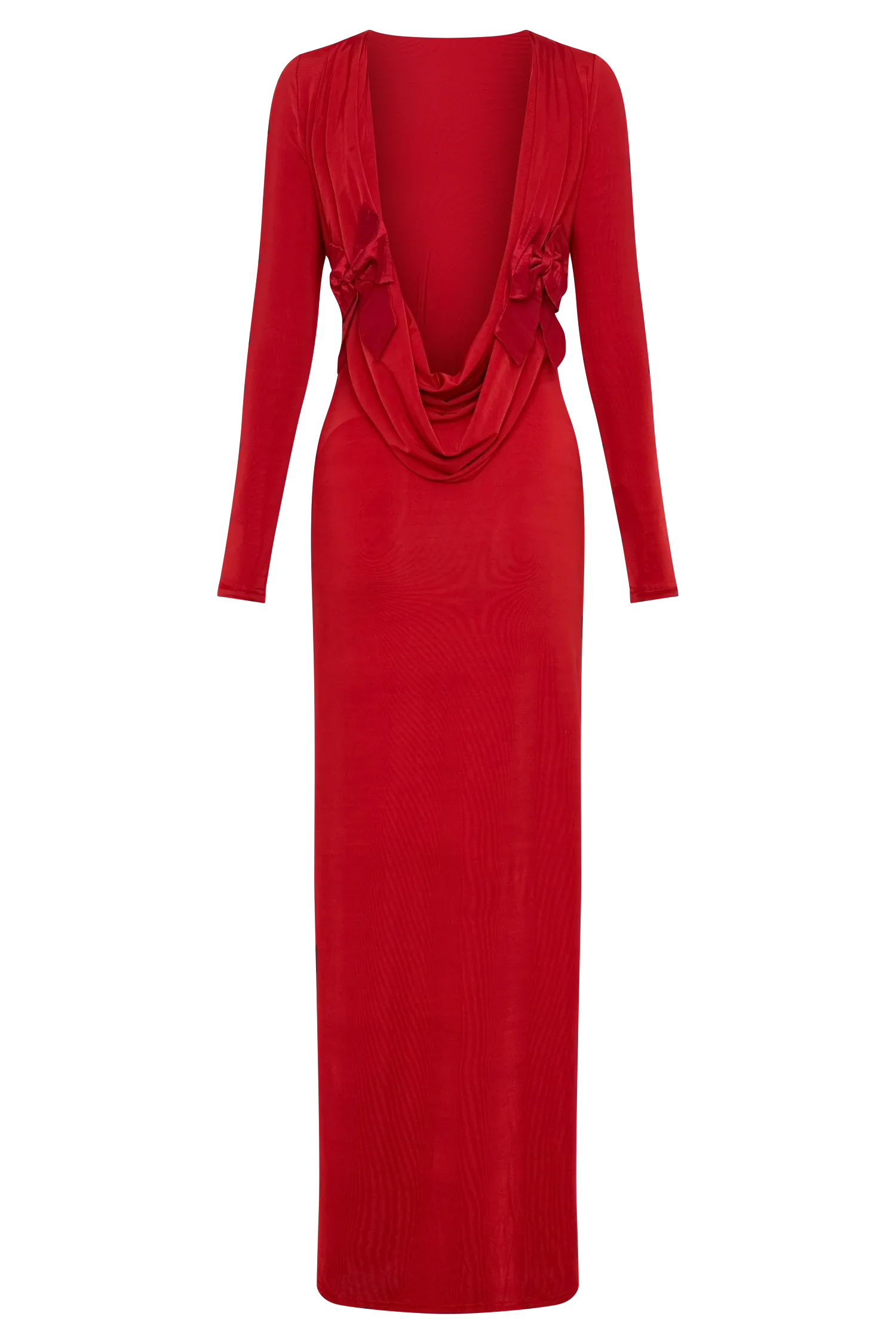 Bennett Slinky Long Sleeve Maxi Dress - Ruby