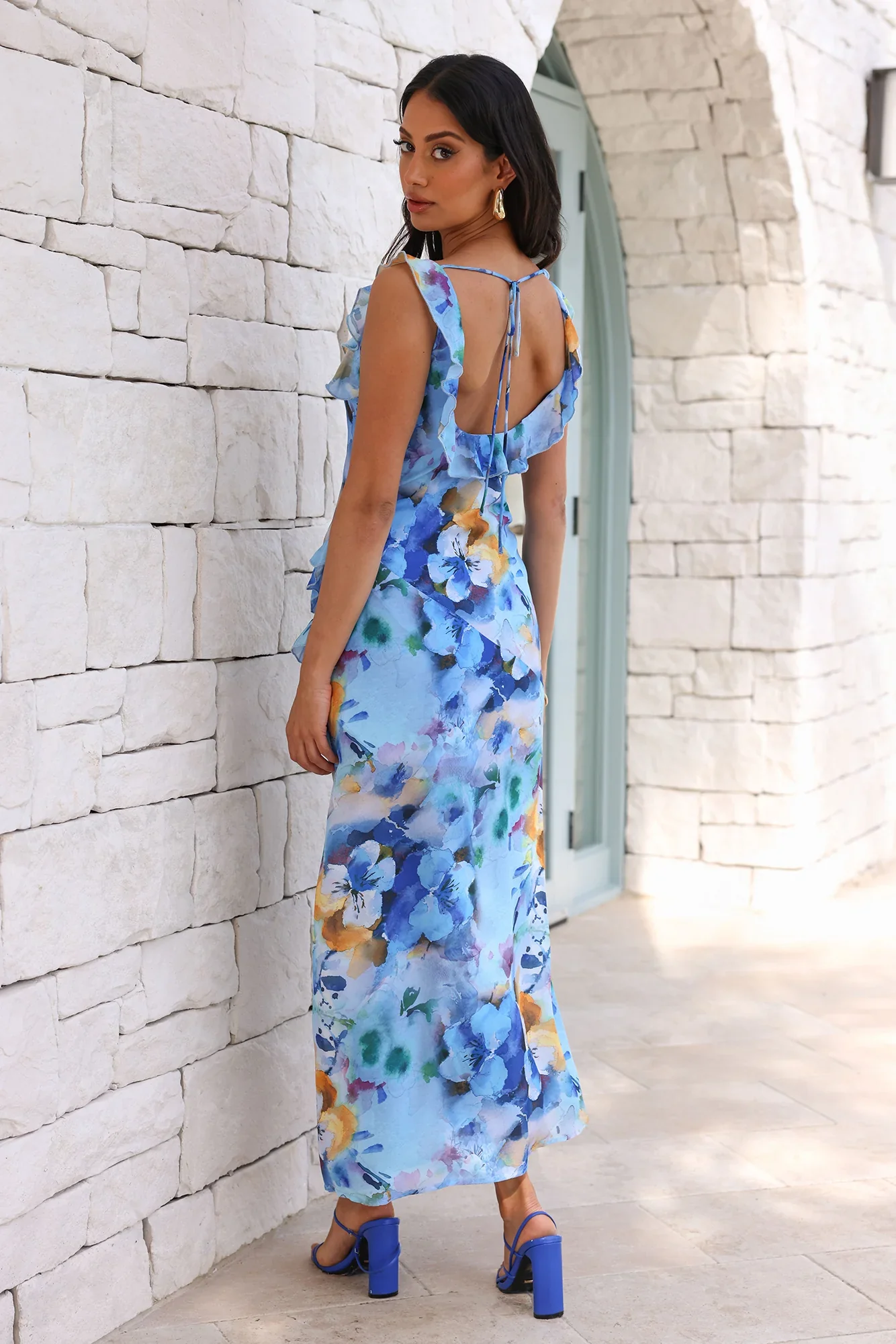 Late But Stylish Maxi Dress Blue
