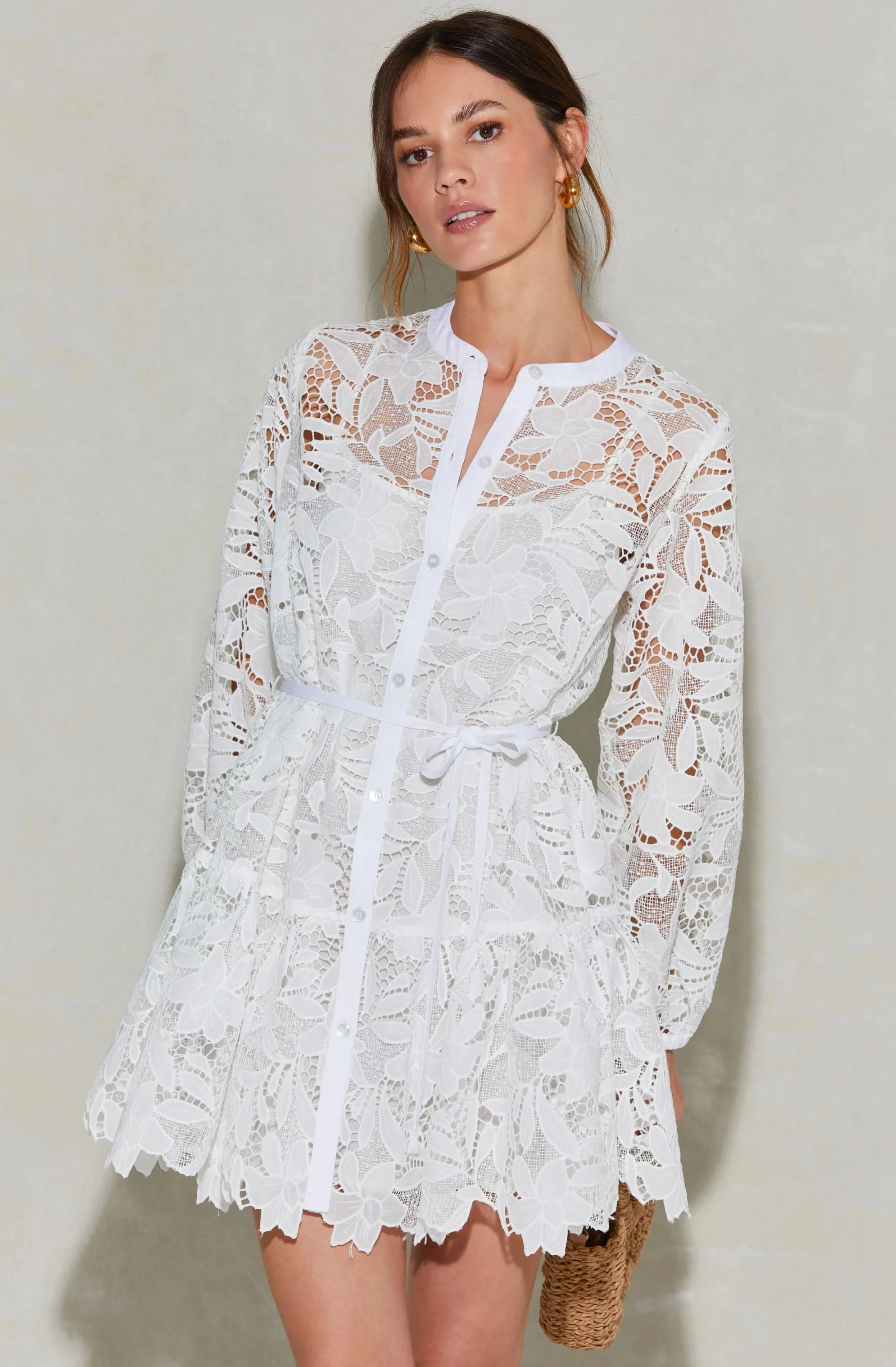 Celie Crochet Lace Mini Dress