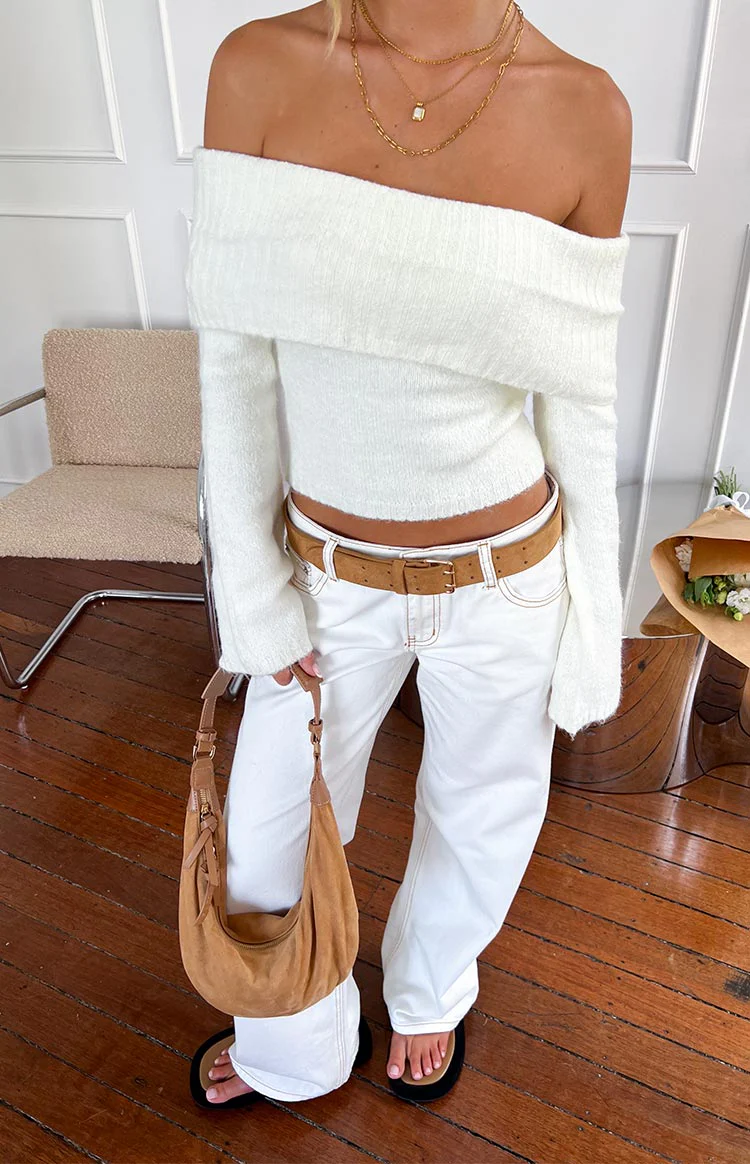 Joey Cream Off Shoulder Sweater