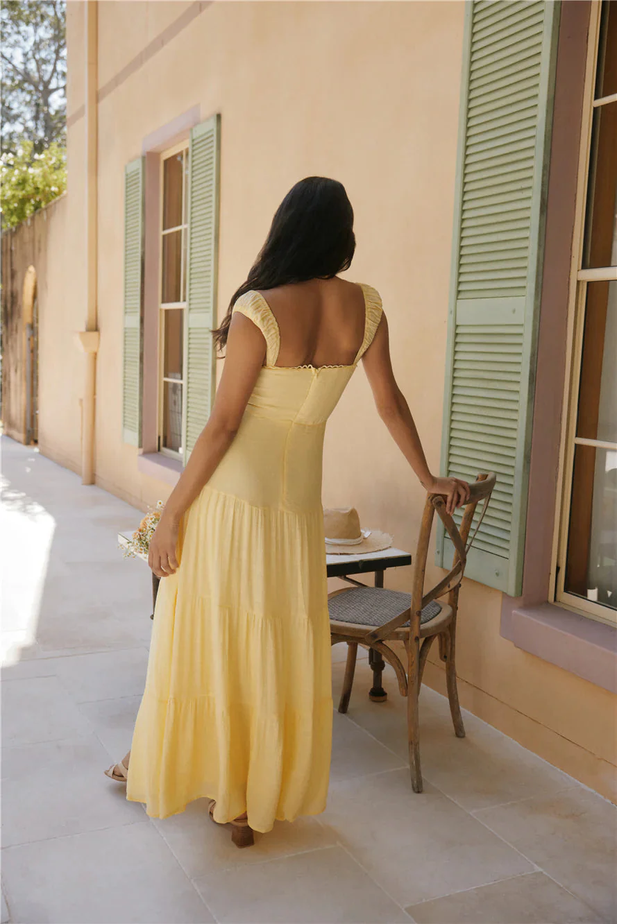 Crystal Waters Maxi Dress Yellow