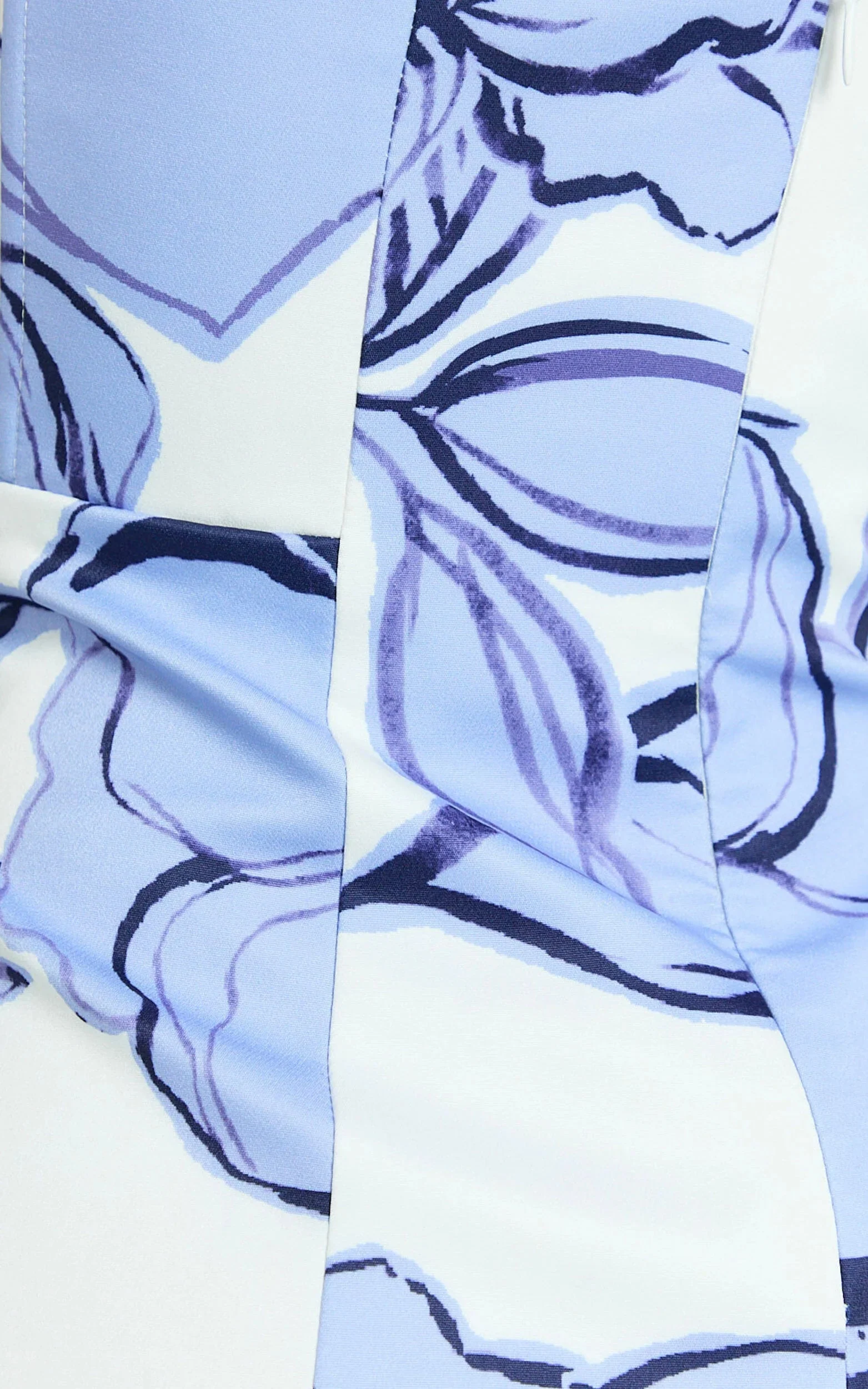 Catharine Mini Dress - Strapless A Line Dress in Blue Floral