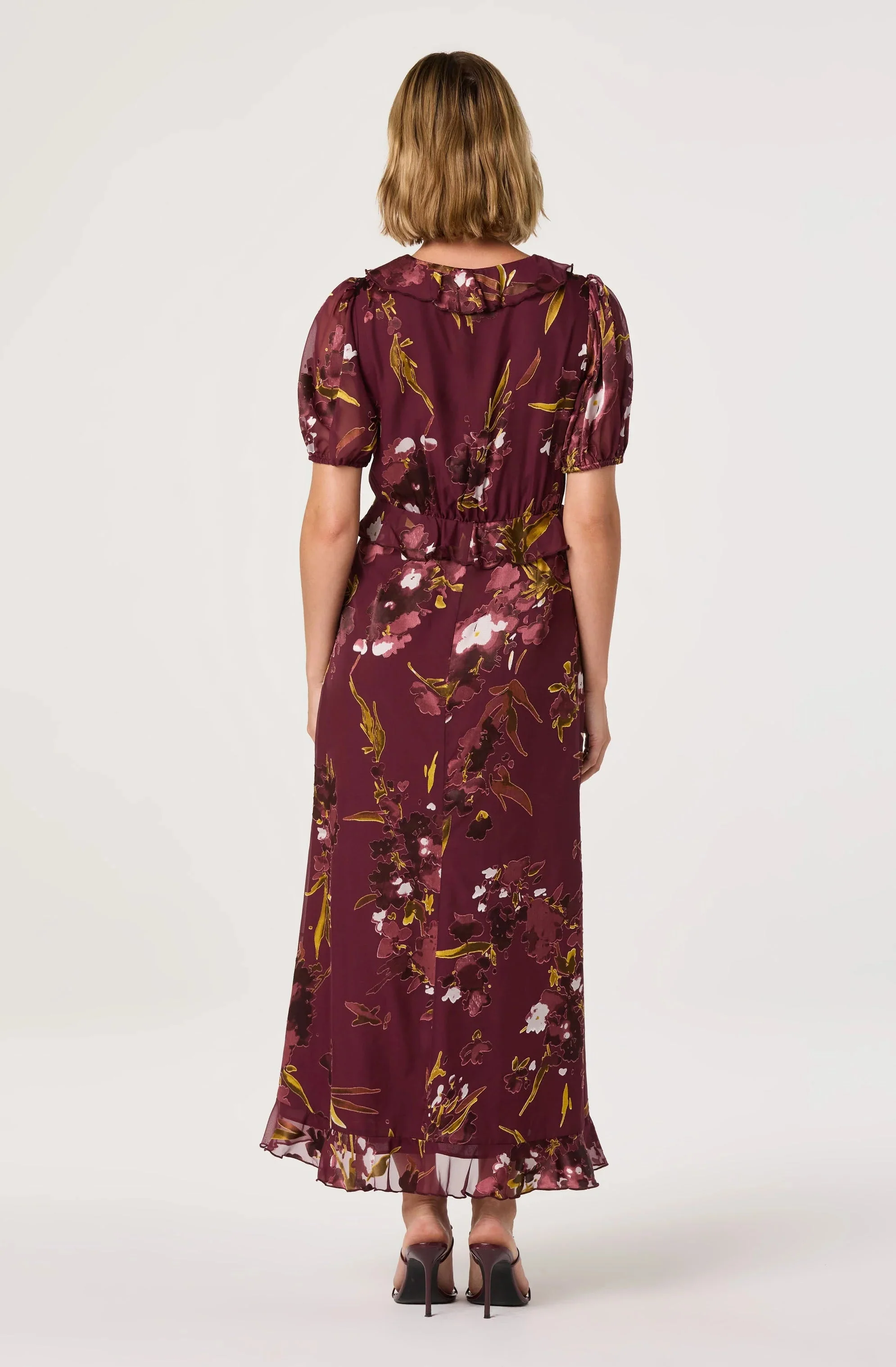 Bennet Ruffle Trim Midi Dress