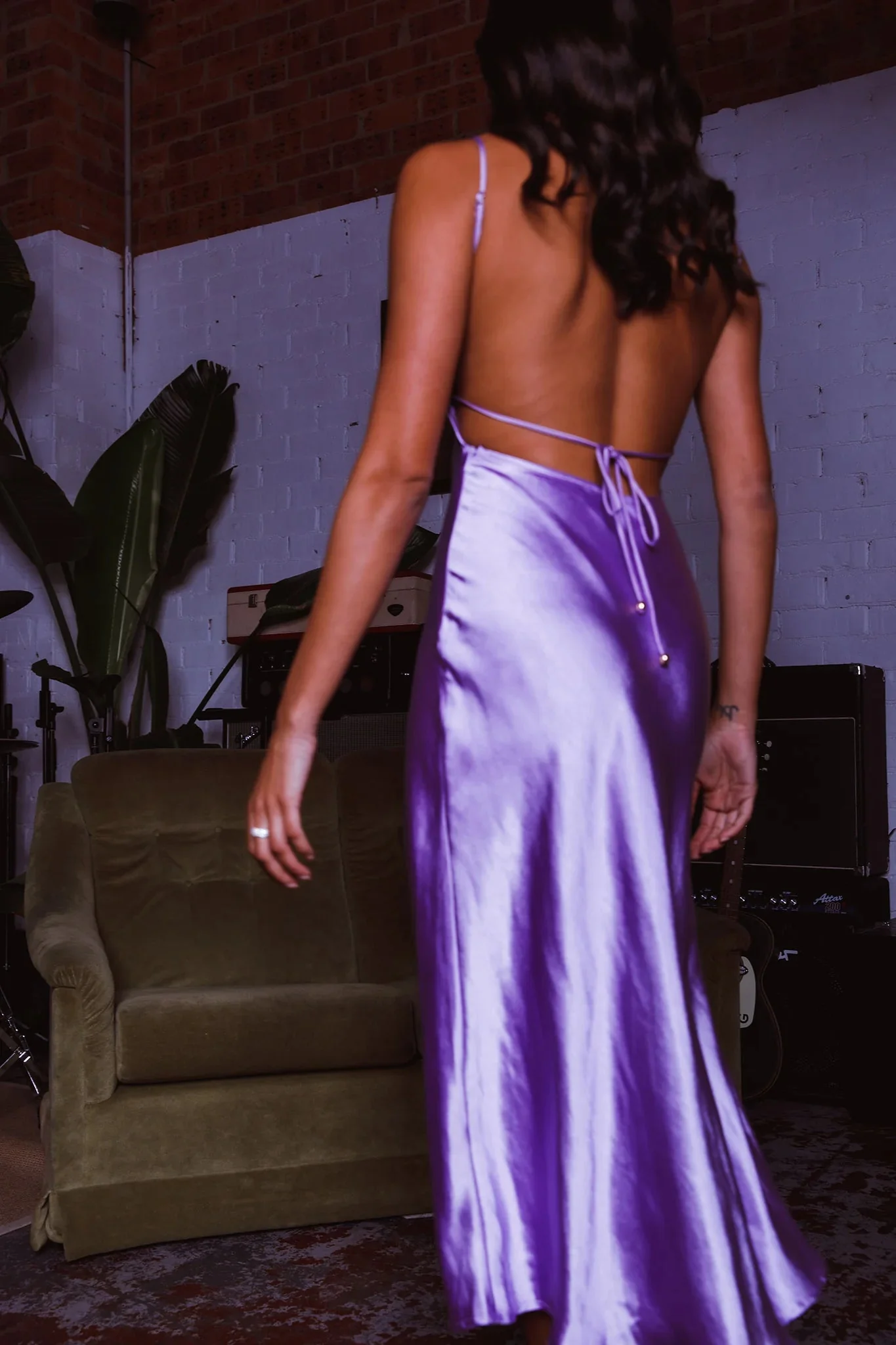 Dolce Life Low Back Midi Dress Lilac