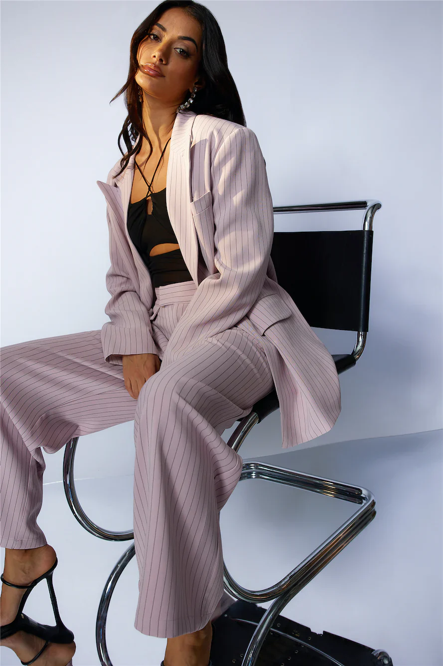 LIONESS NYC Pant Pink Pinstripe