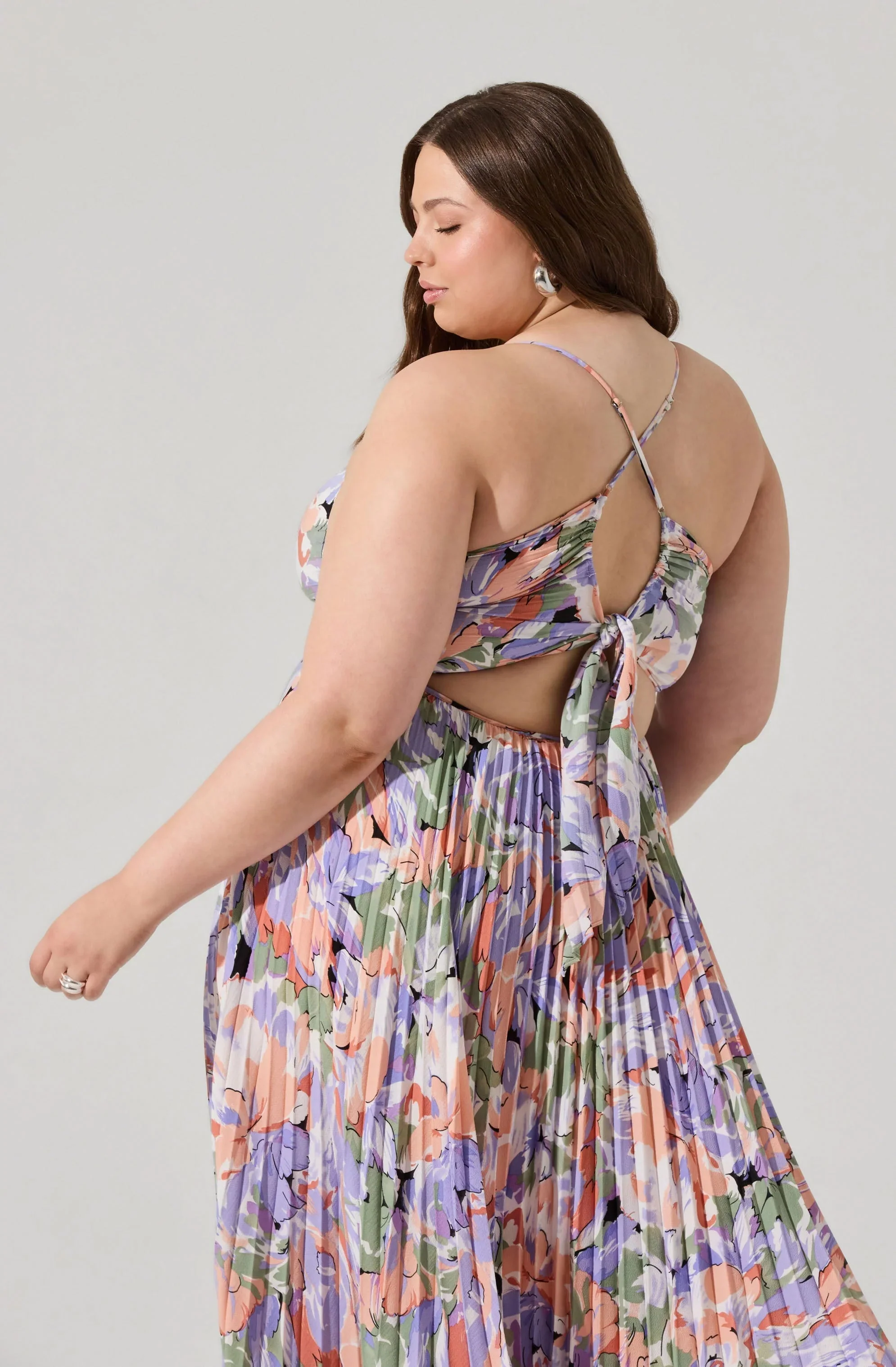 Blythe Floral Plisse Midi Dress