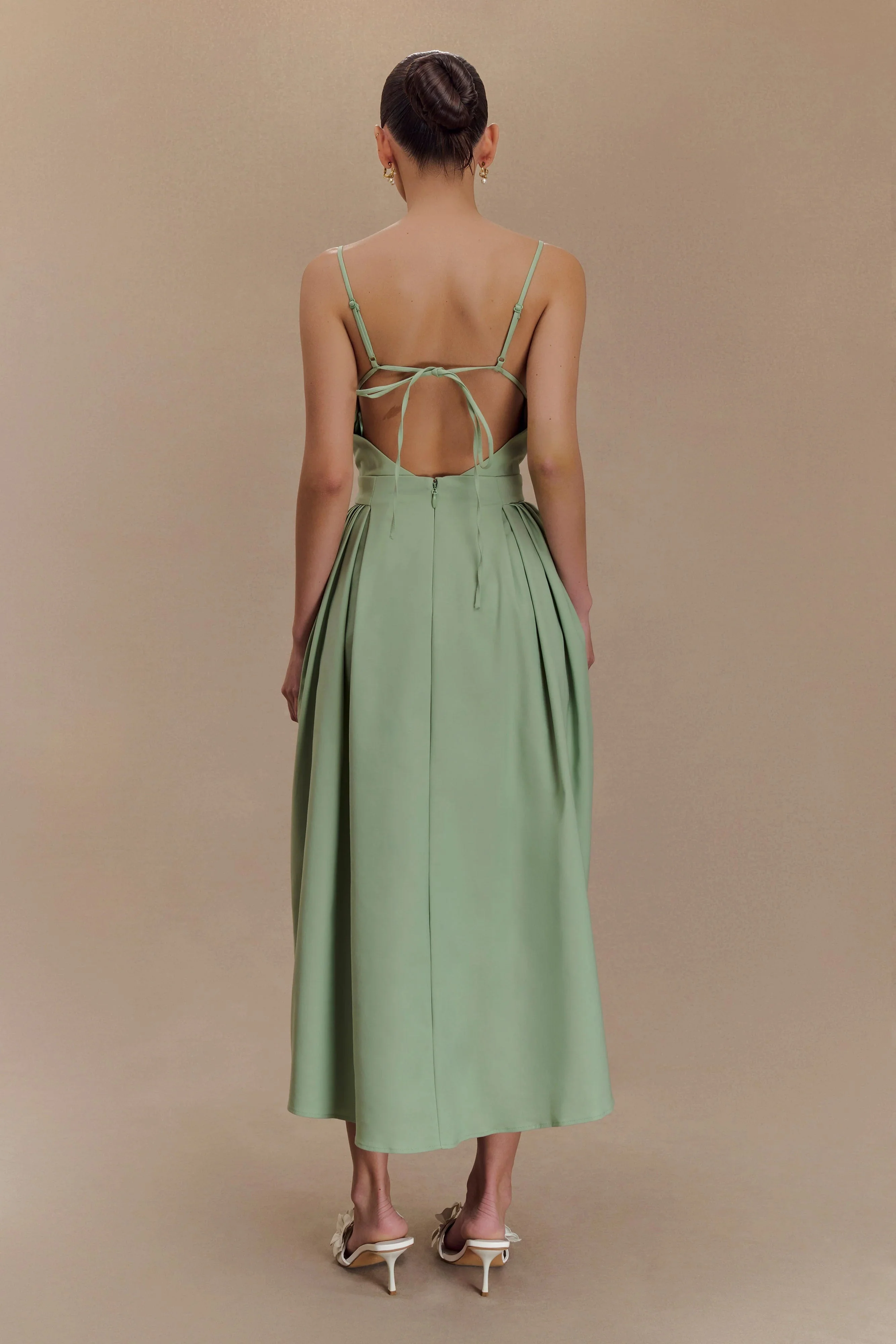 Rebecca Cotton Midi Dress - Basil