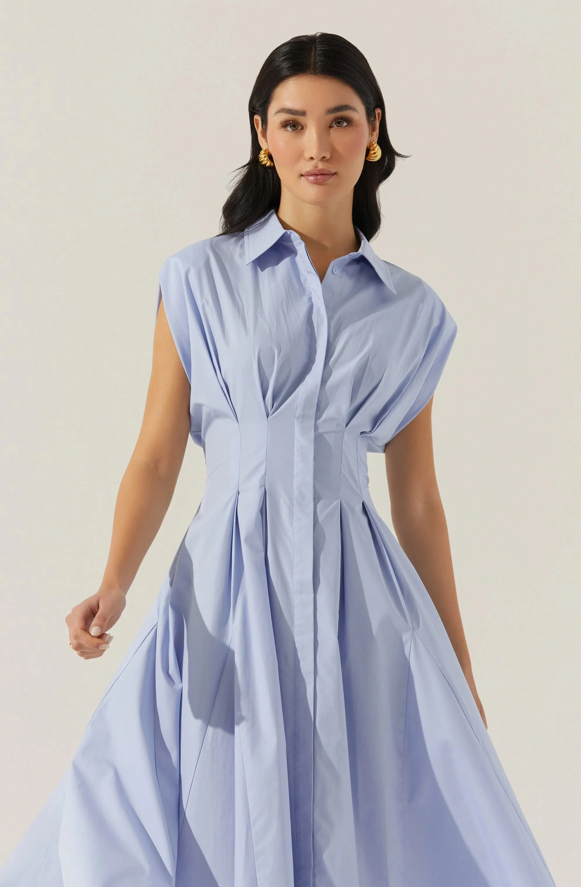 Beckett Tapered Waist Pleated Dress