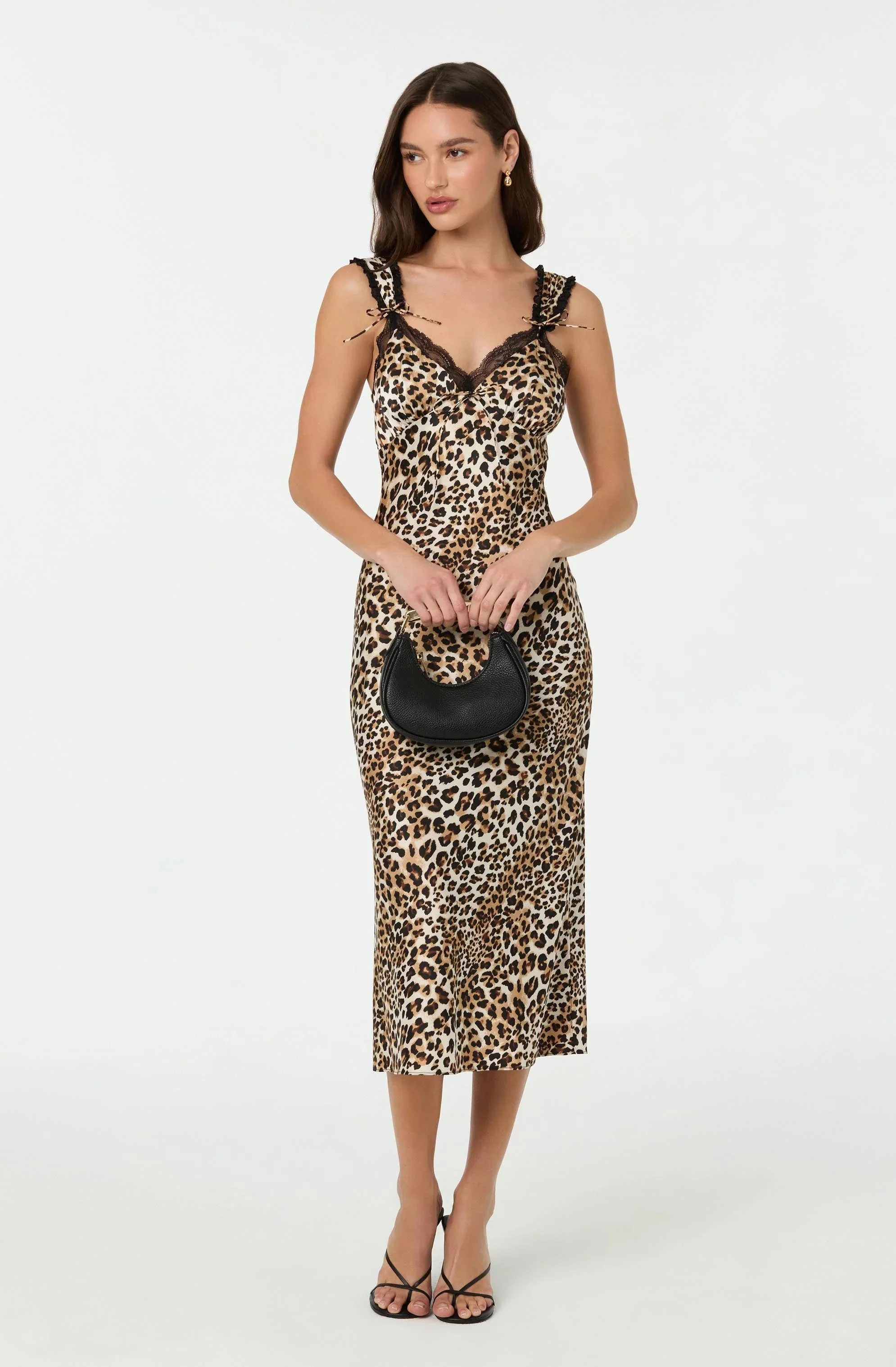 Lace Trim Midi Slip Dress