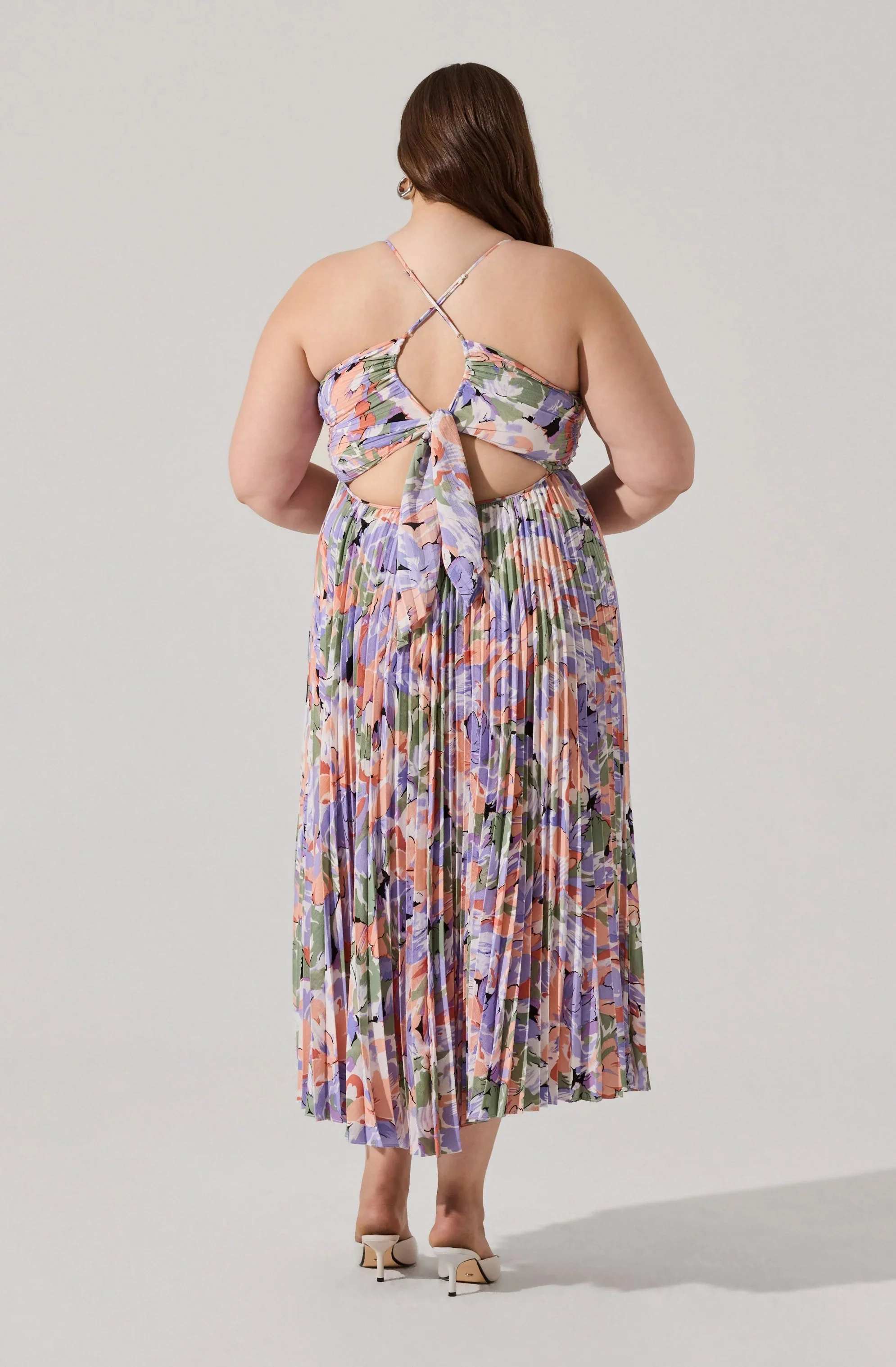 Blythe Floral Plisse Midi Dress