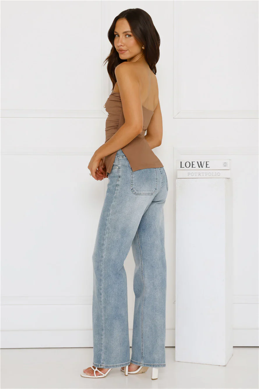 Island Heatwave Strapless Top Mocha