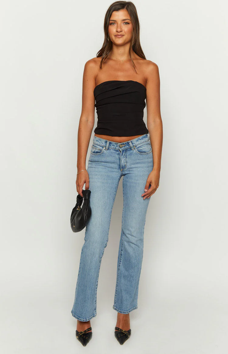 Like That Black Strapless Top