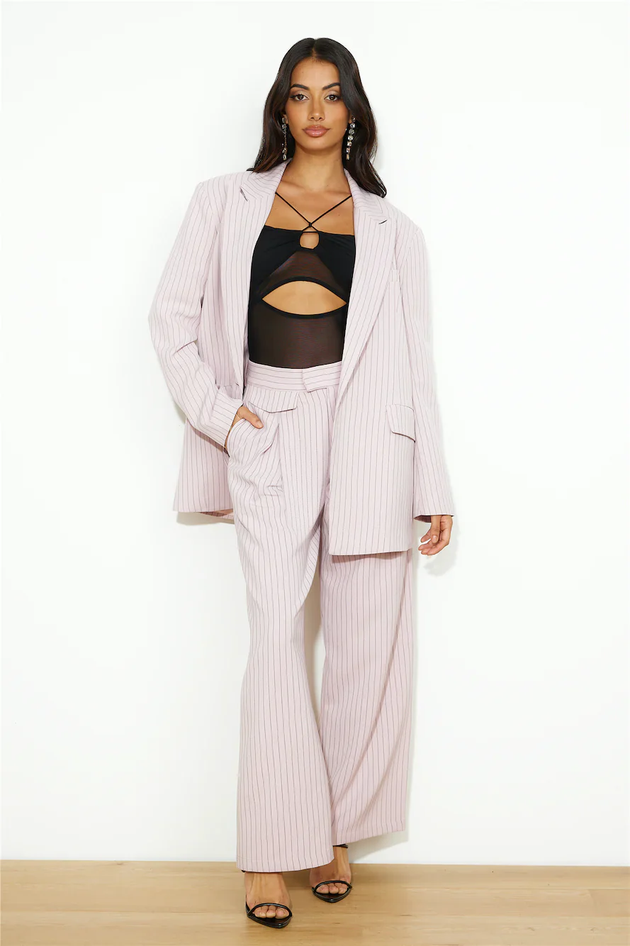 LIONESS NYC Pant Pink Pinstripe