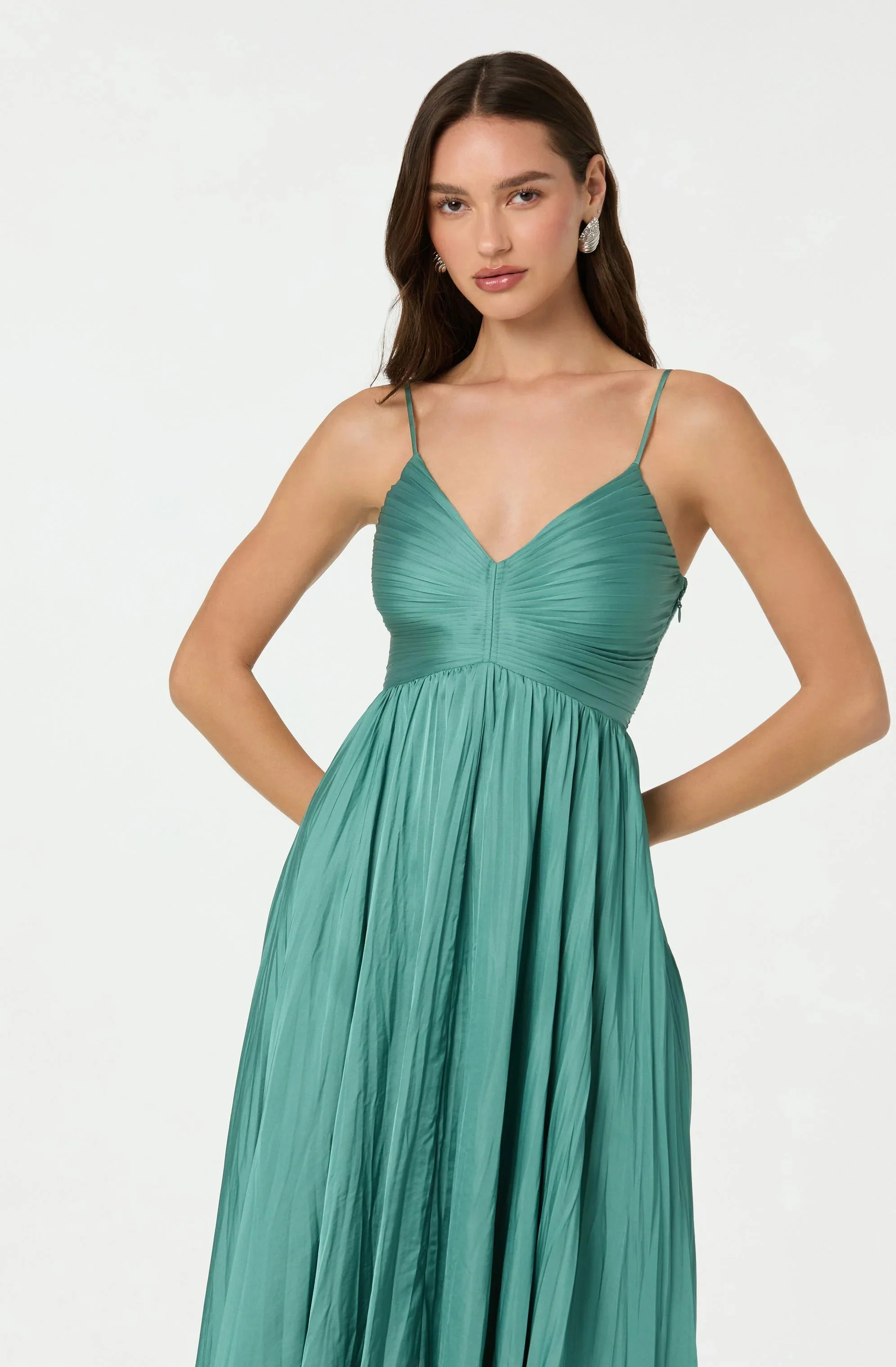 Maeve Pleated Midi Dress
