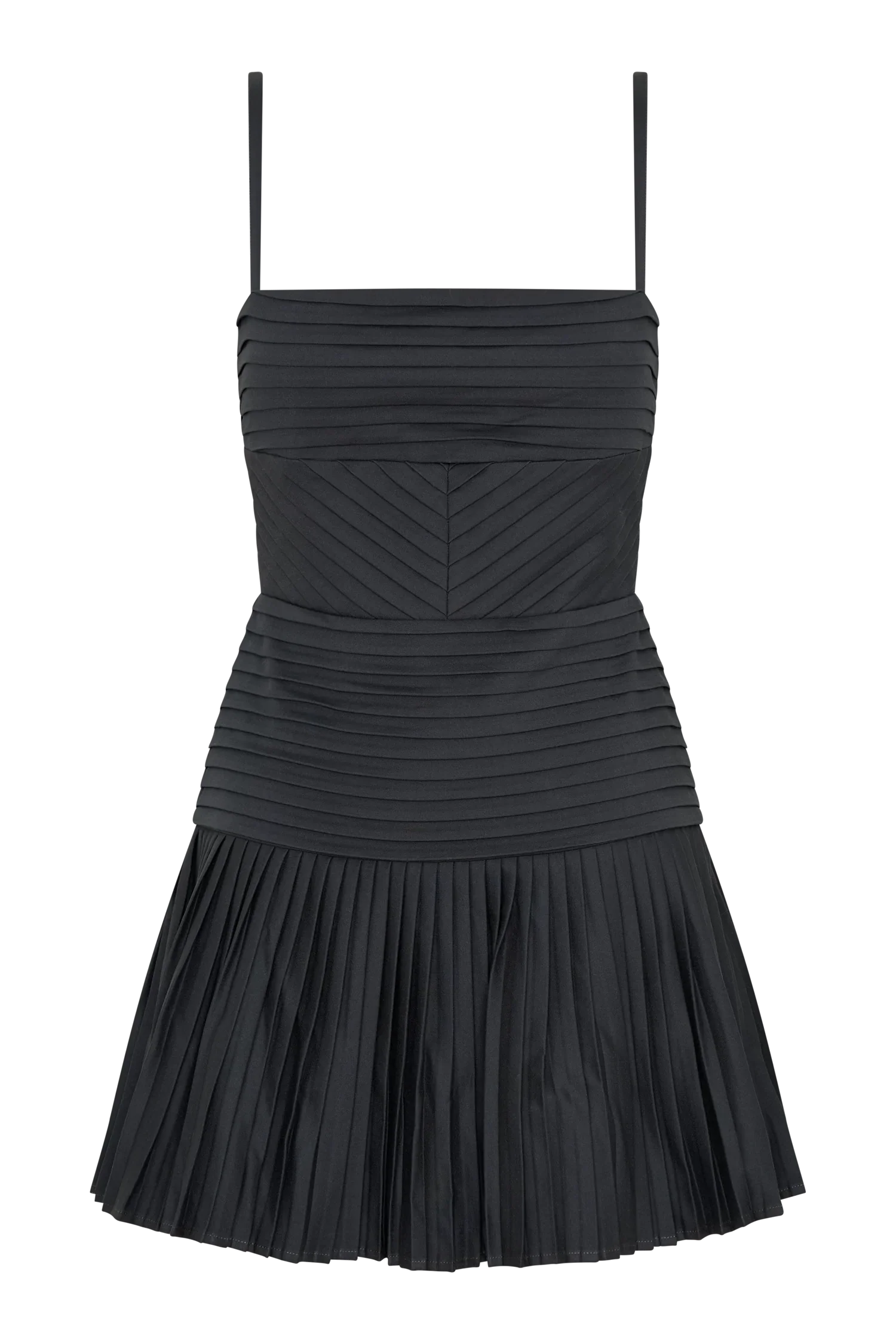 Rylee Multi Pleat Mini Dress - Charcoal