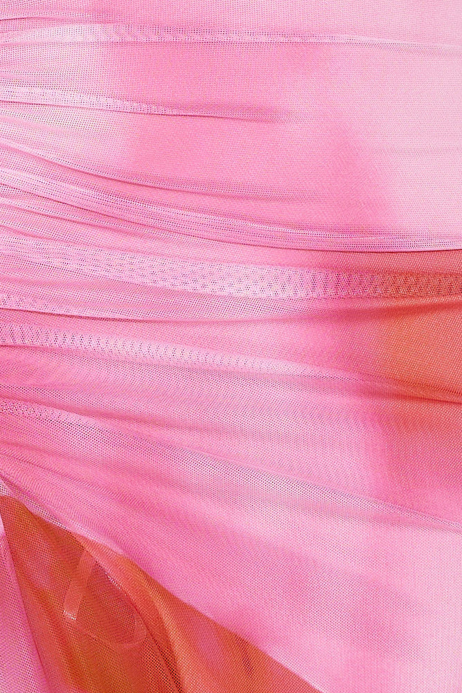 In Detail Mesh Maxi Dress Pink