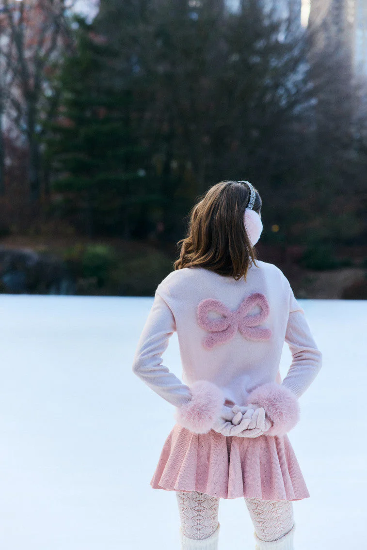 LoveShackFancy x MAX&MOI Piata Faux Fur Bow Sweater