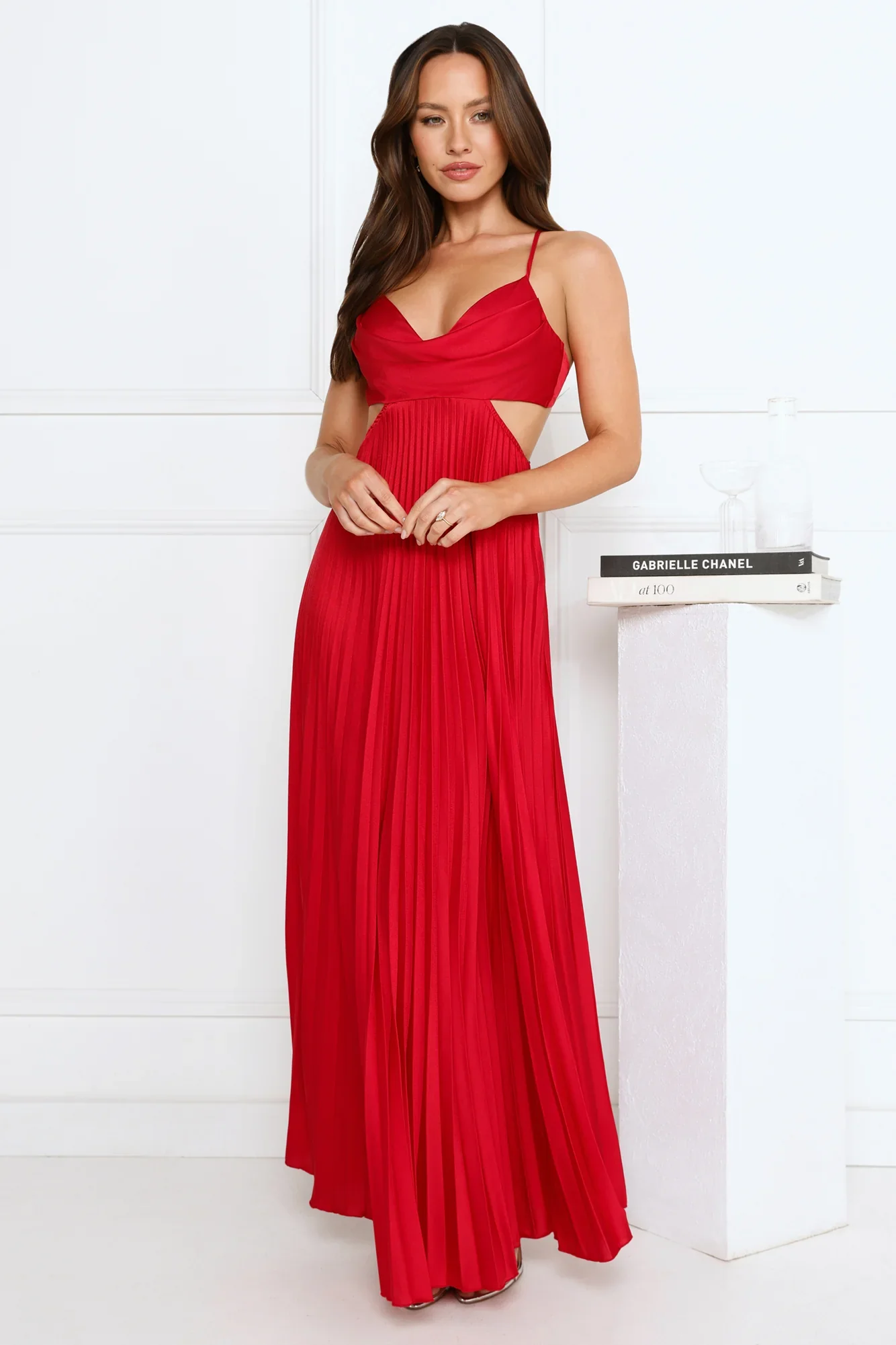 In My Prime Satin Maxi Dress Red