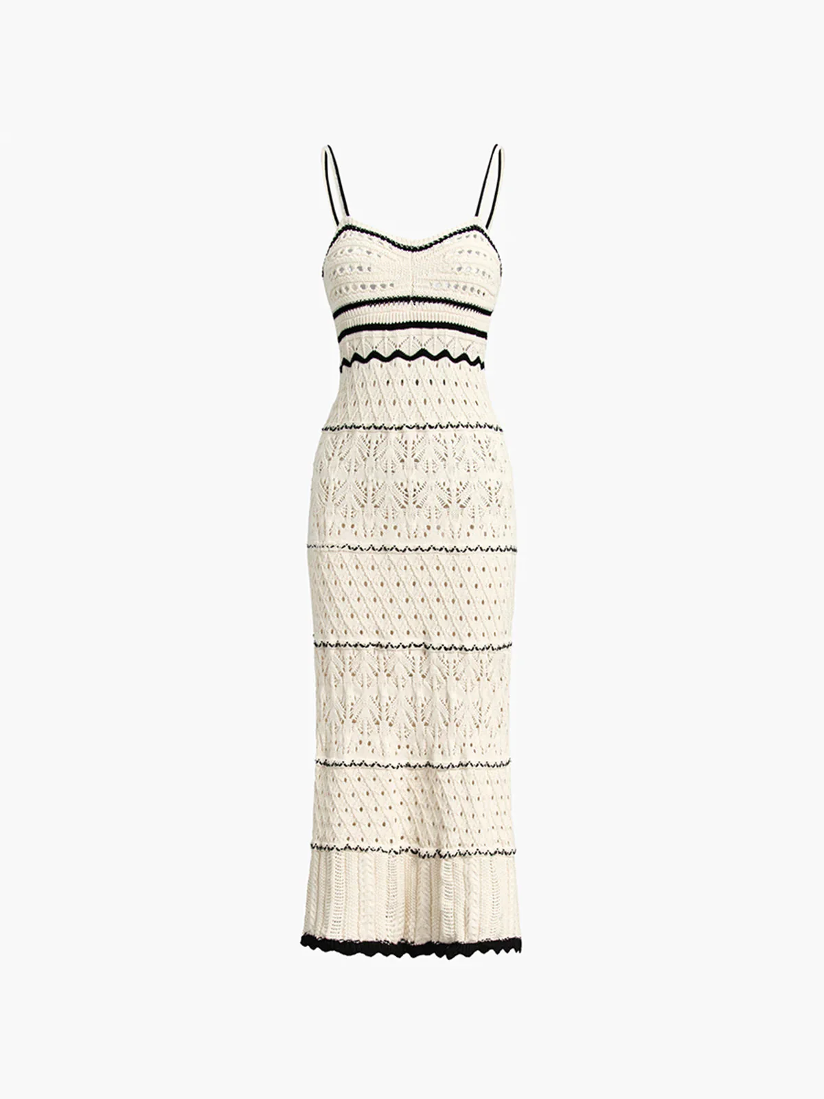 Paros Crochet Eyelet See Through Midi Dress