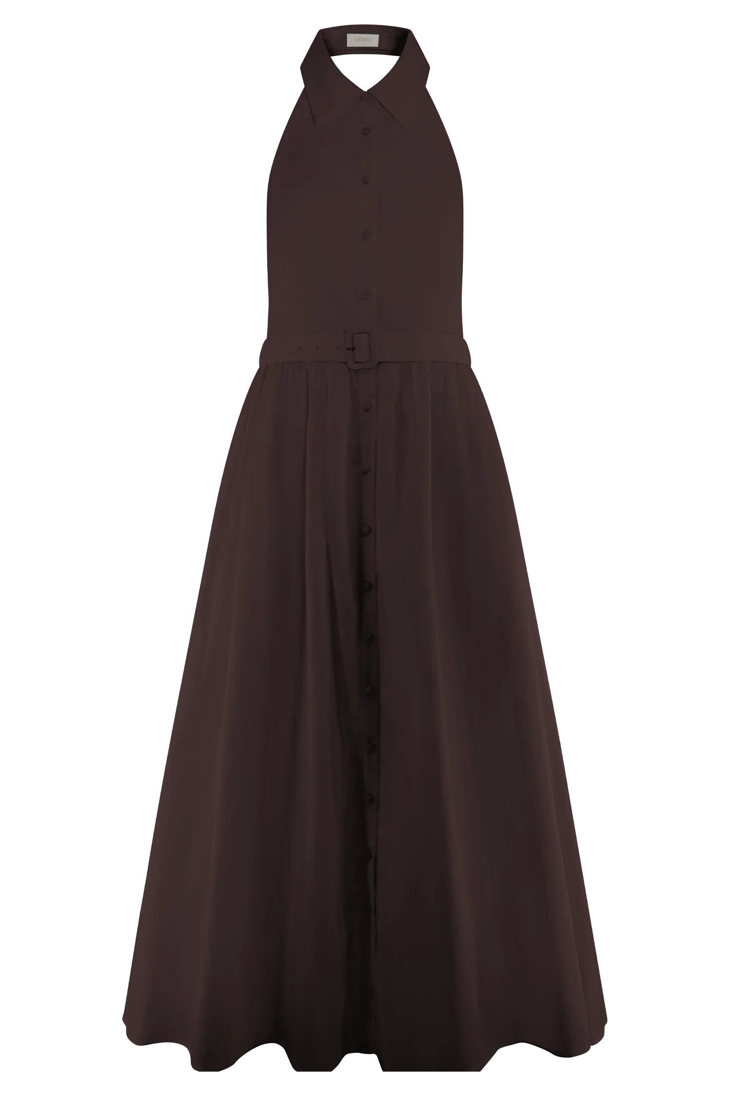 Cindy Collared Midi Dress - Chocolate