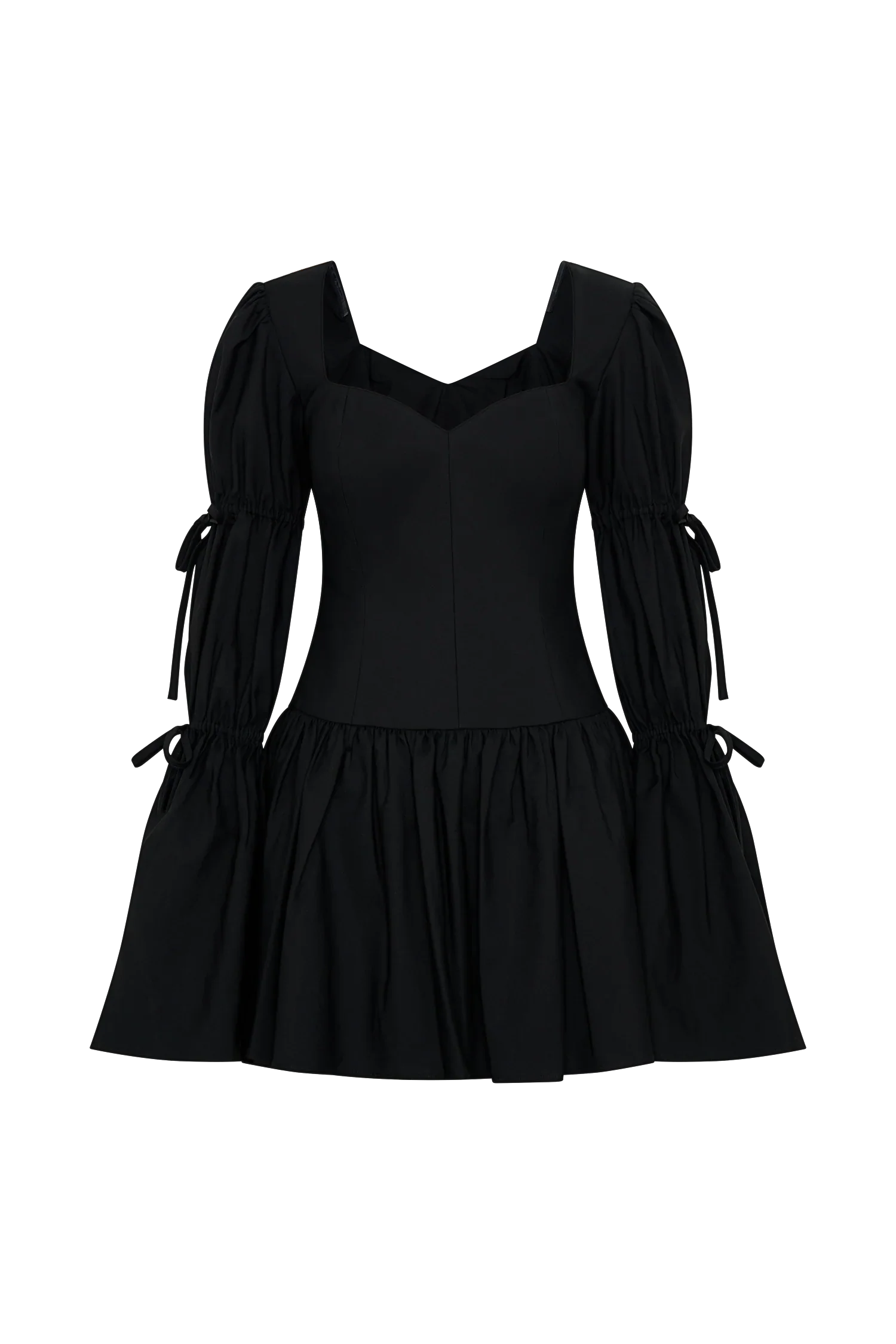 Raine Long Sleeve Cotton Mini Dress - Black