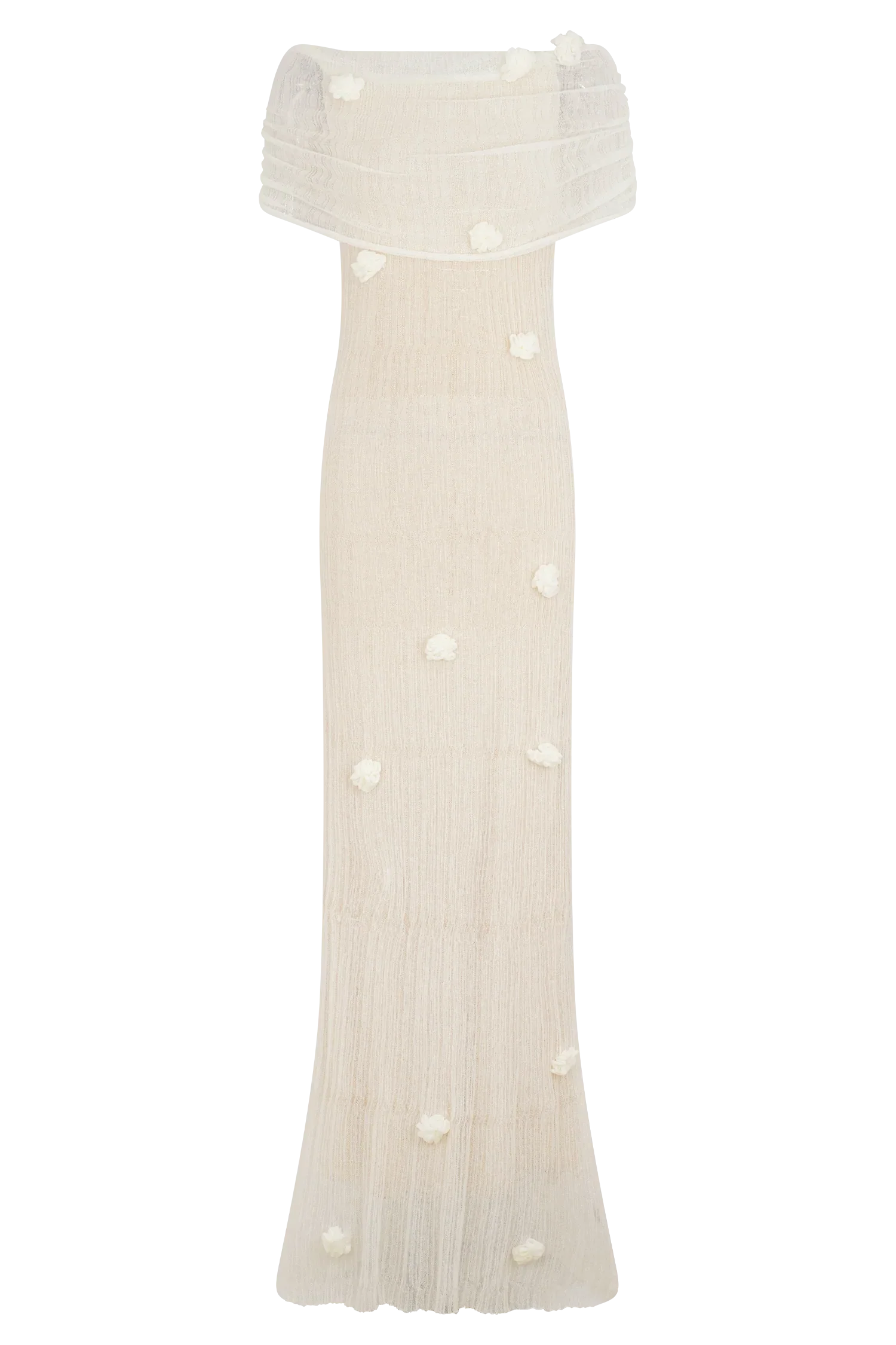 Brynn Orchid Knit Maxi Dress - Ivory