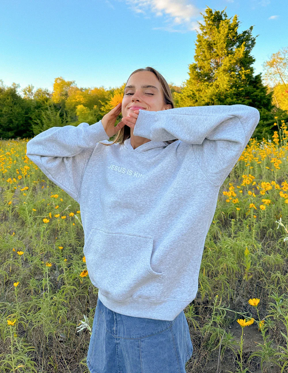 Jesus Is King Heather Grey Unisex Hoodie