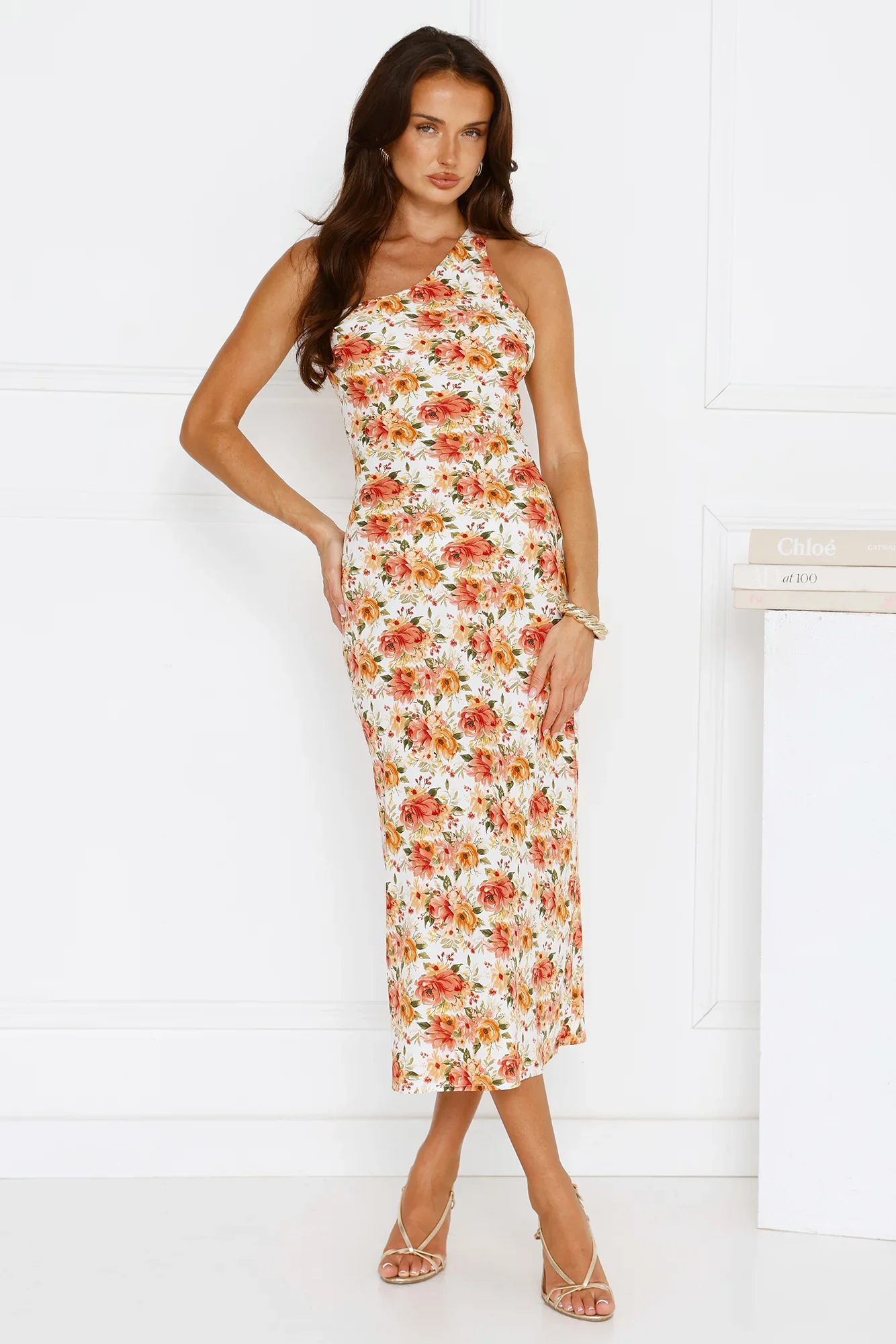 Happy Girl Era One Shoulder Midi Dress Floral