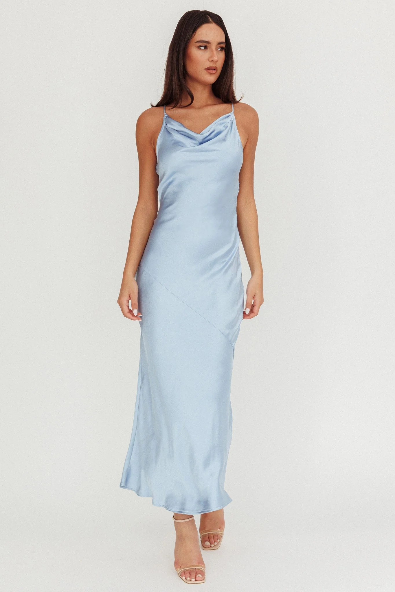 Noreen Cut-Out Back Maxi Dress Blue