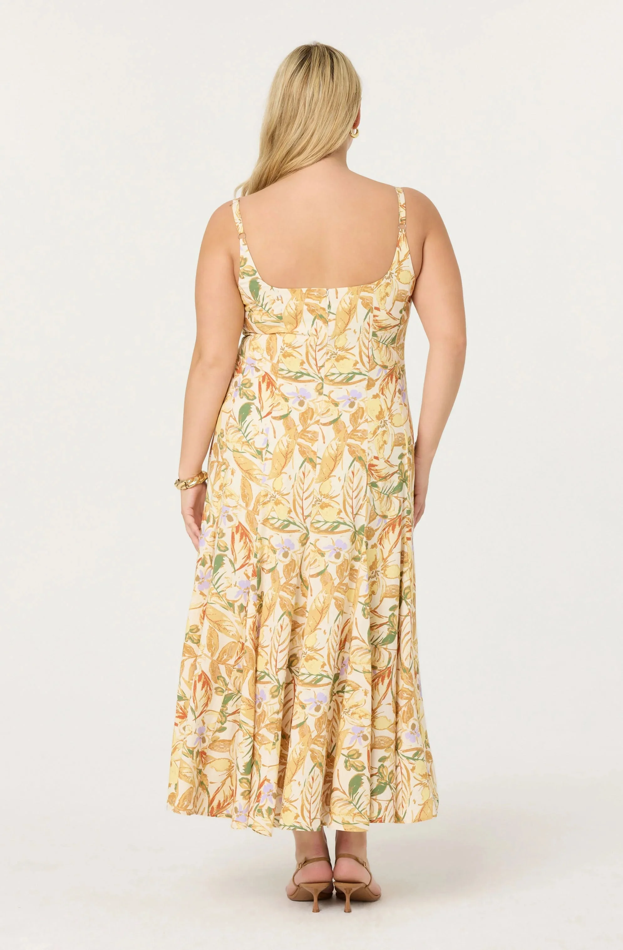 Jaleyah Paneled Flare Midi Dress