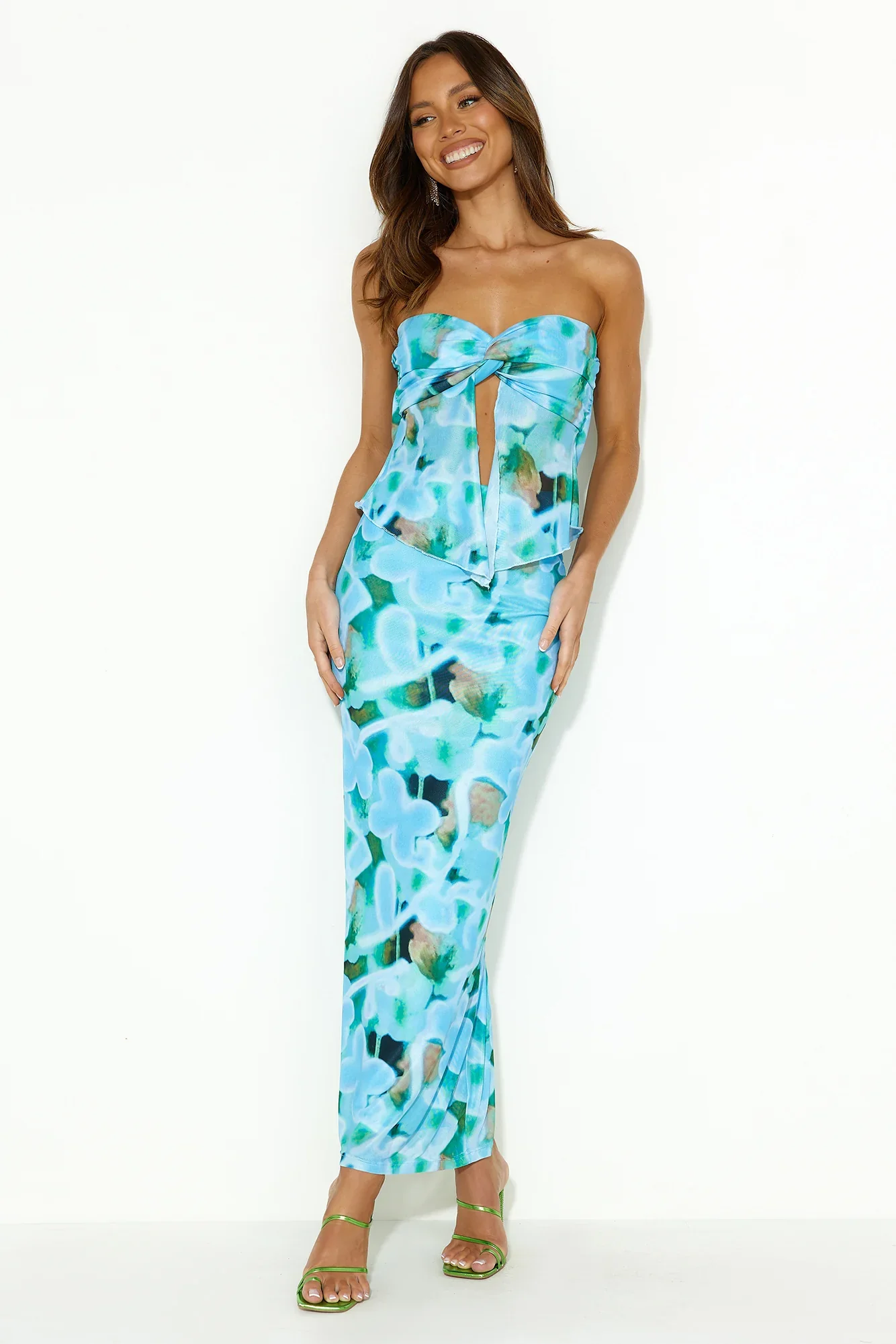 It's Always You Mesh Crop Top Blue