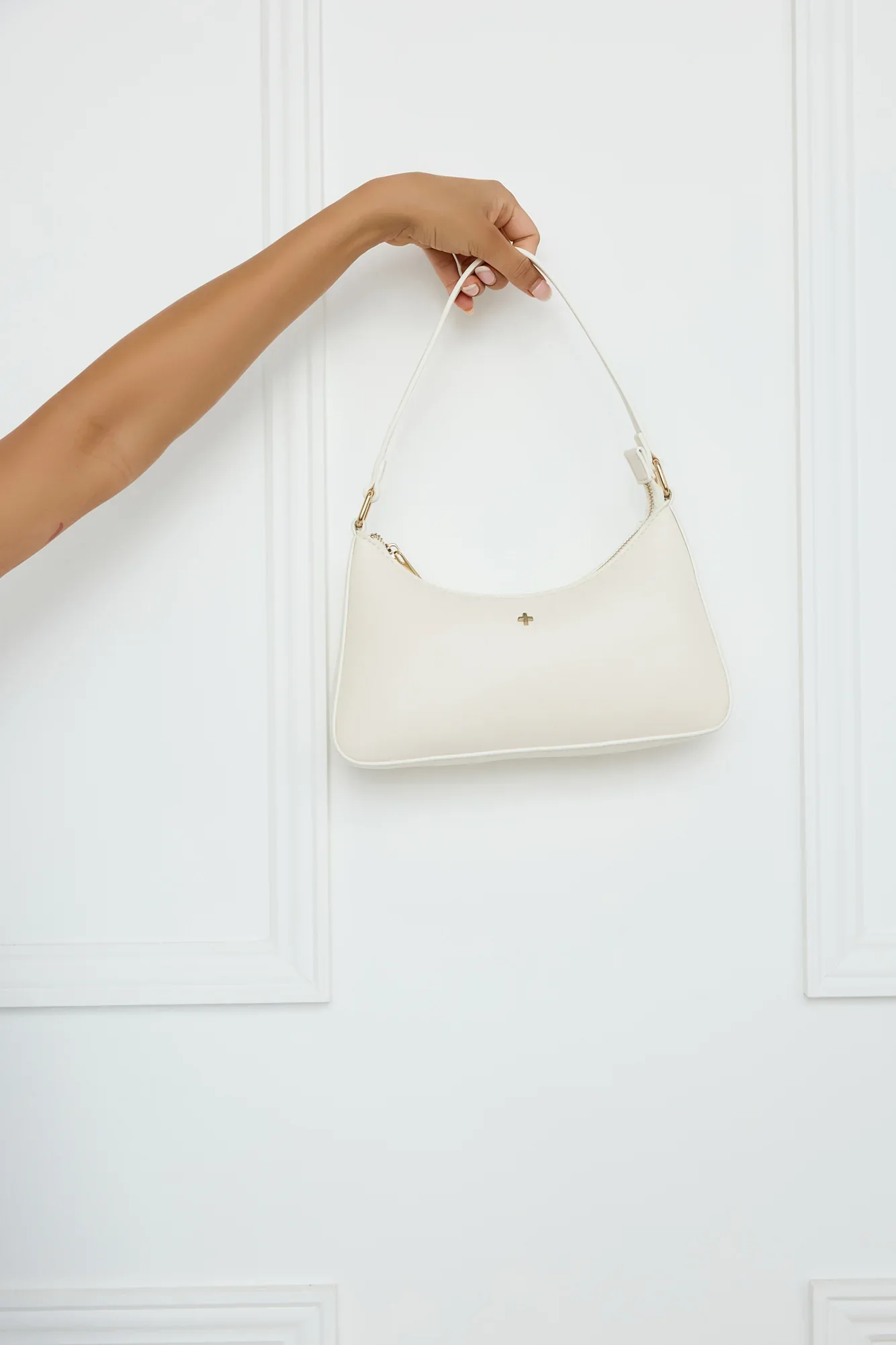 Josee Shoulder Bag White Smooth Gold
