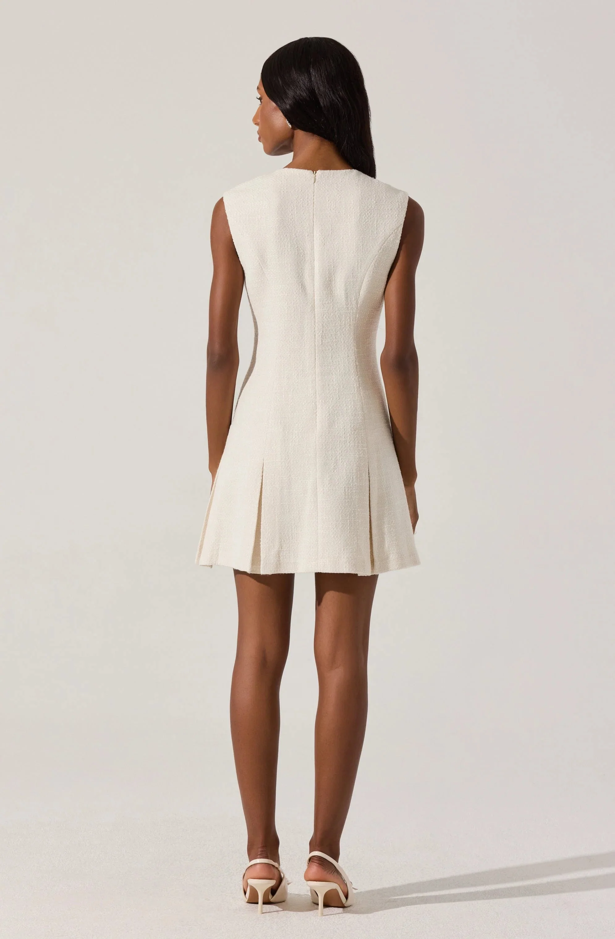 Sleeveless Tweed Mini Dress
